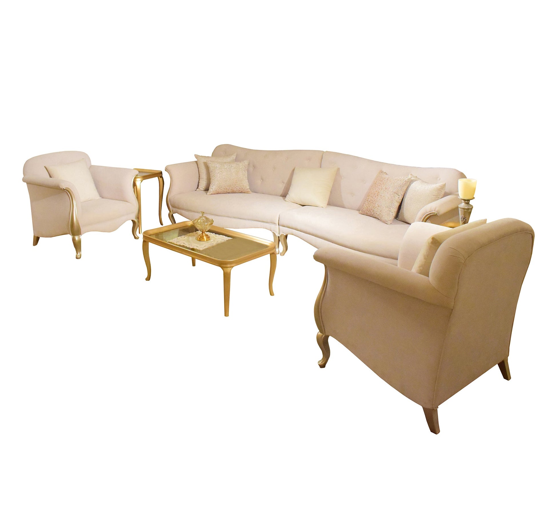 Classic Golden Elegance for Timeless Style - Vitrine Furniture - Living room sets
