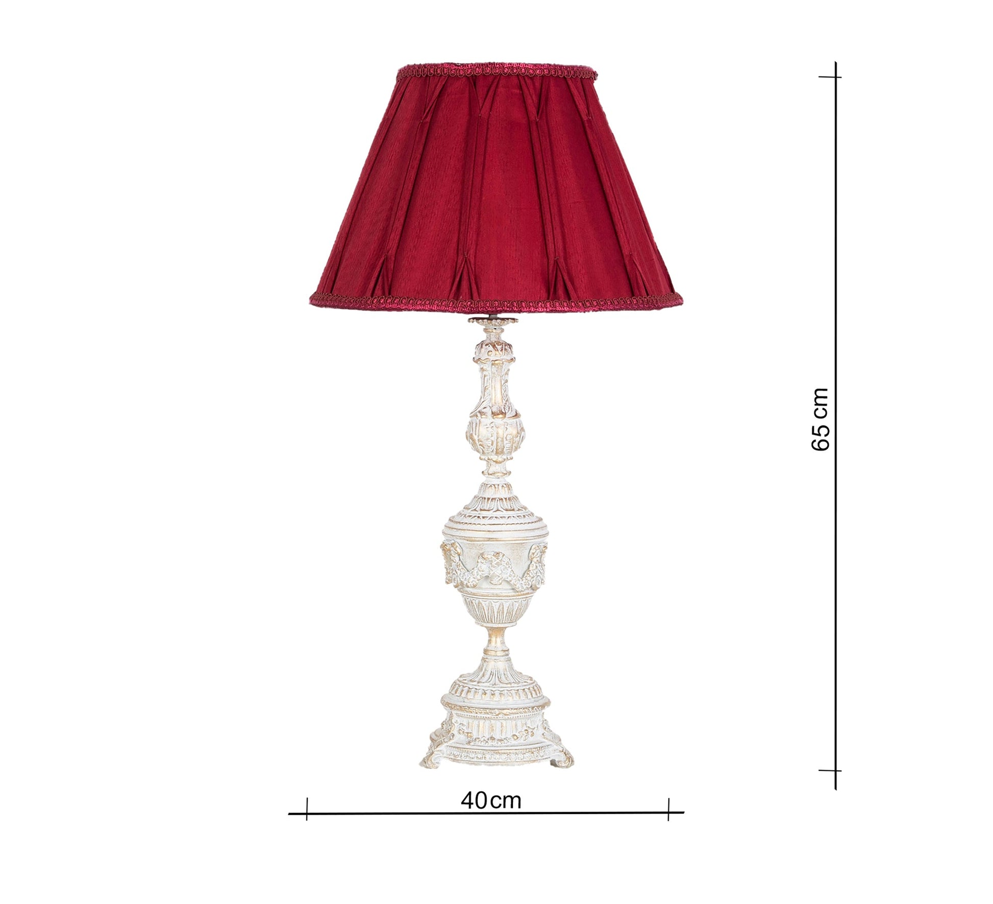Classic table lamp in burgundy shade - Vitrine Furniture - Lighting