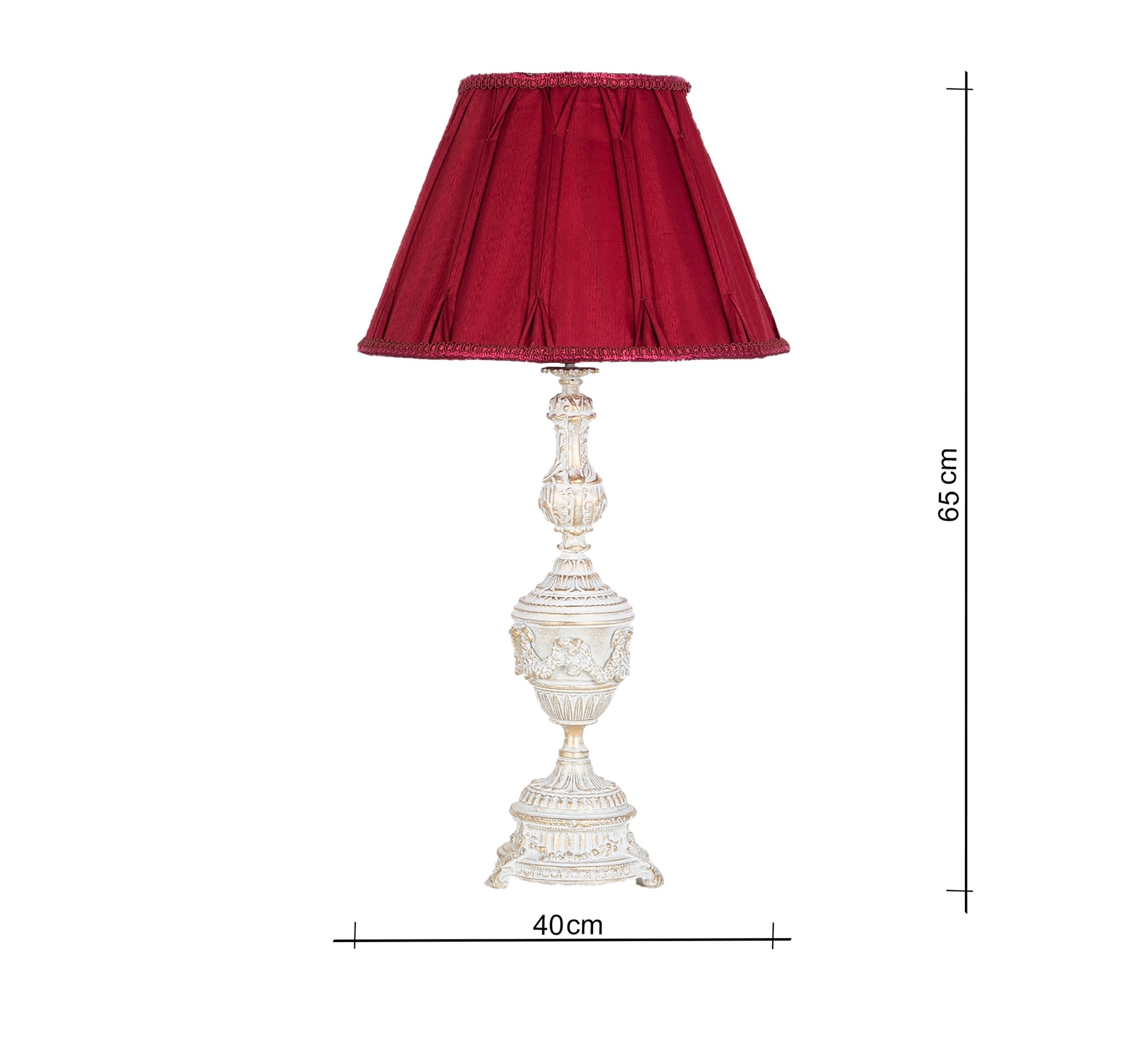 Classic table lamp in burgundy shade - Vitrine Furniture - Lighting
