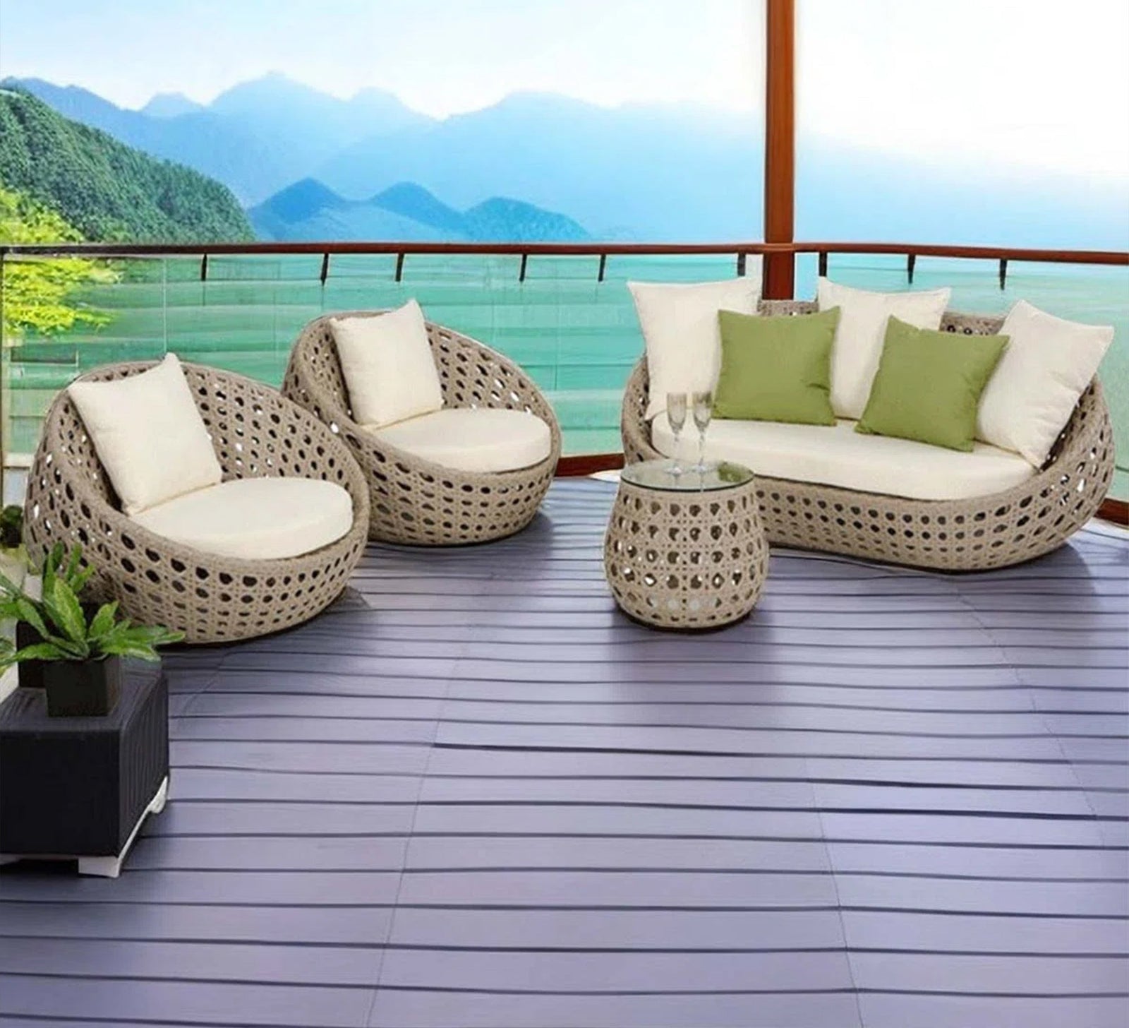 CloudComfort: White Inflatable Outdoor Seating Set - Vitrine Furniture - Outdoor Products