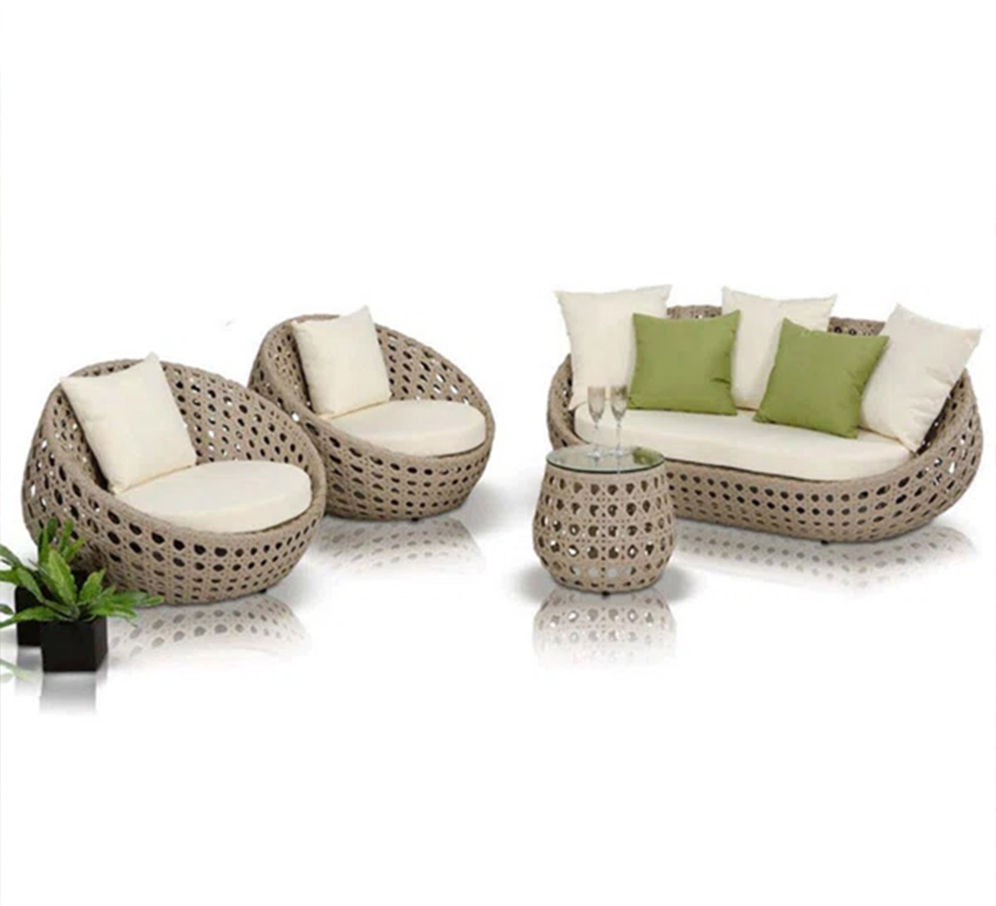 CloudComfort: White Inflatable Outdoor Seating Set - Vitrine Furniture - Outdoor Products