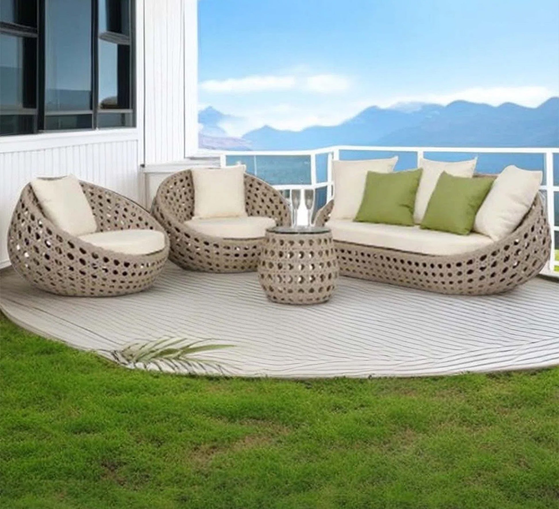 CloudComfort: White Inflatable Outdoor Seating Set - Vitrine Furniture - Outdoor Products