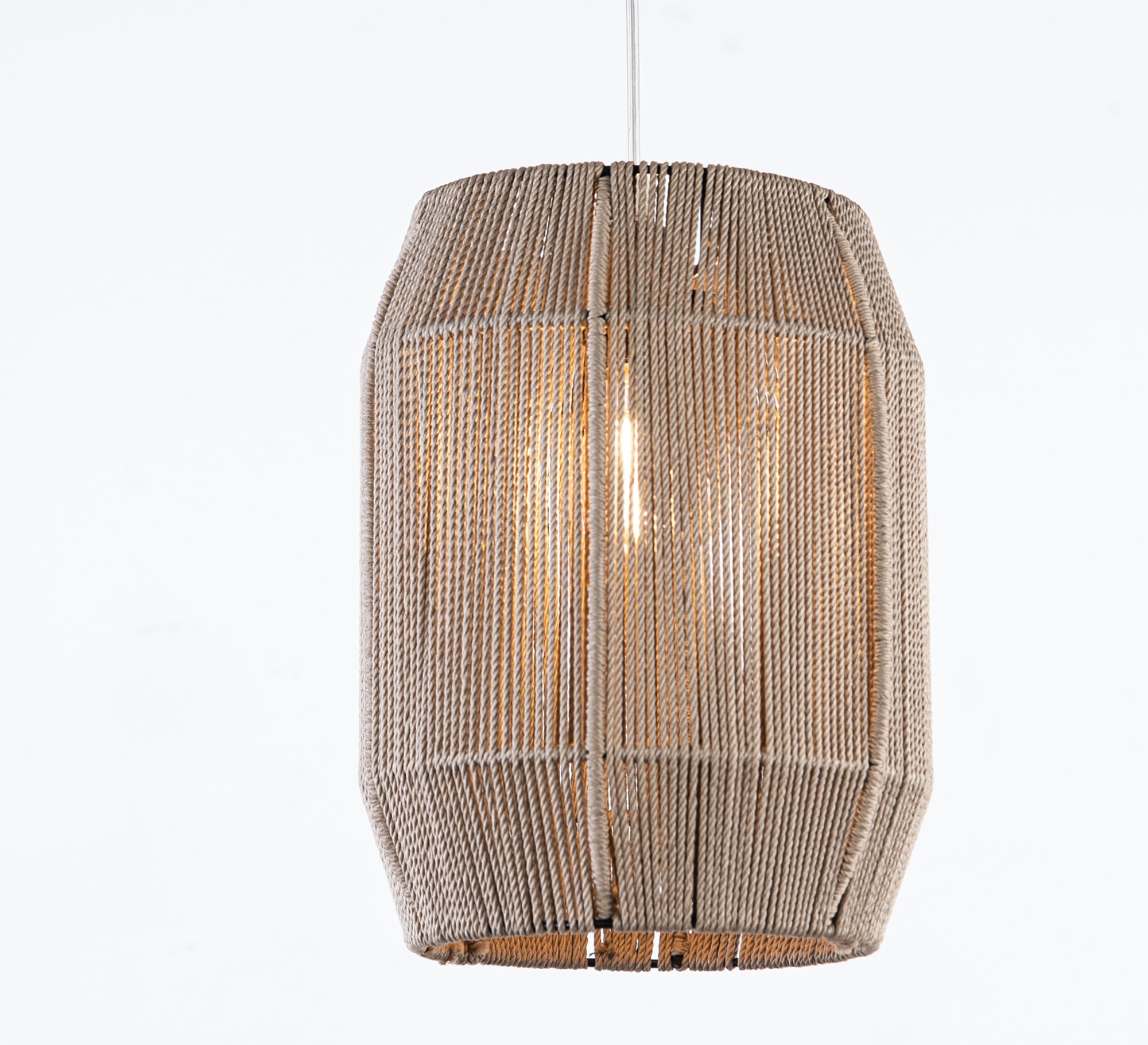 Coffee color ceiling chandelier with macrame threads - Vitrine Furniture - Lighting