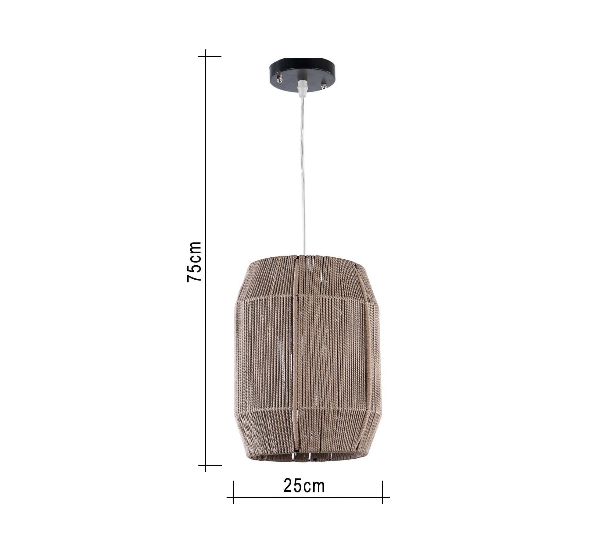 Coffee color ceiling chandelier with macrame threads - Vitrine Furniture - Lighting