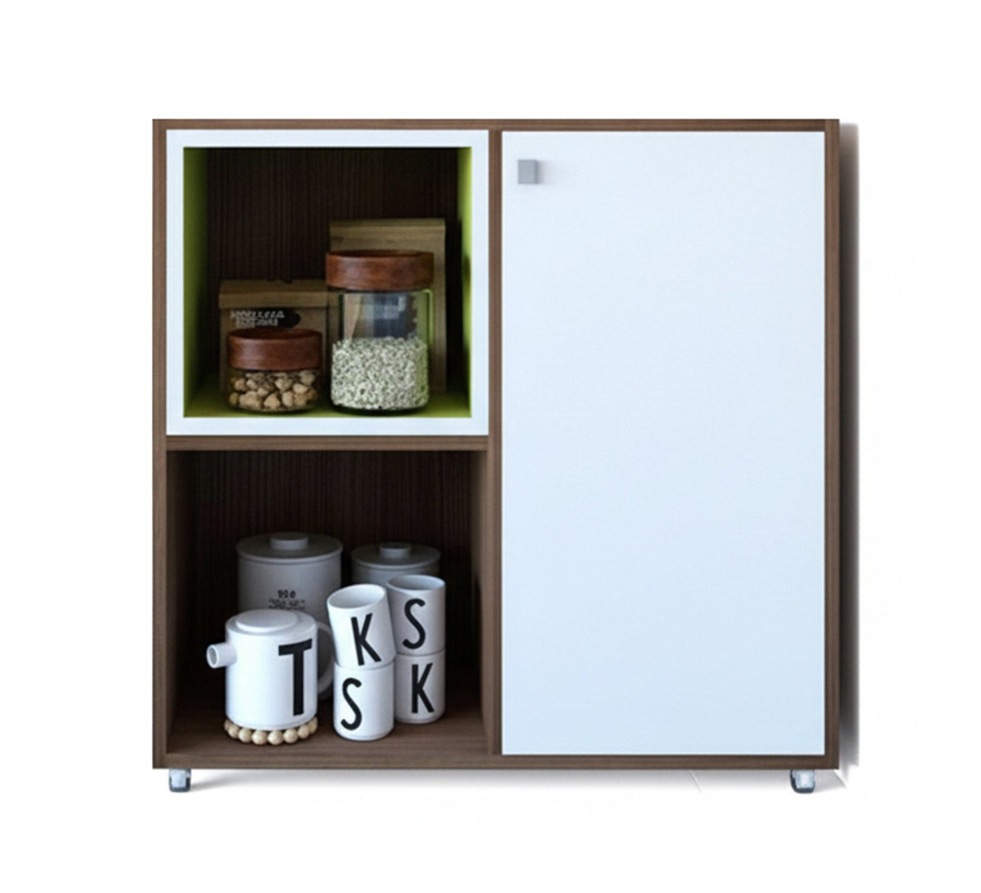 Coffee corner in white and brown - Vitrine Furniture - Coffee Corner