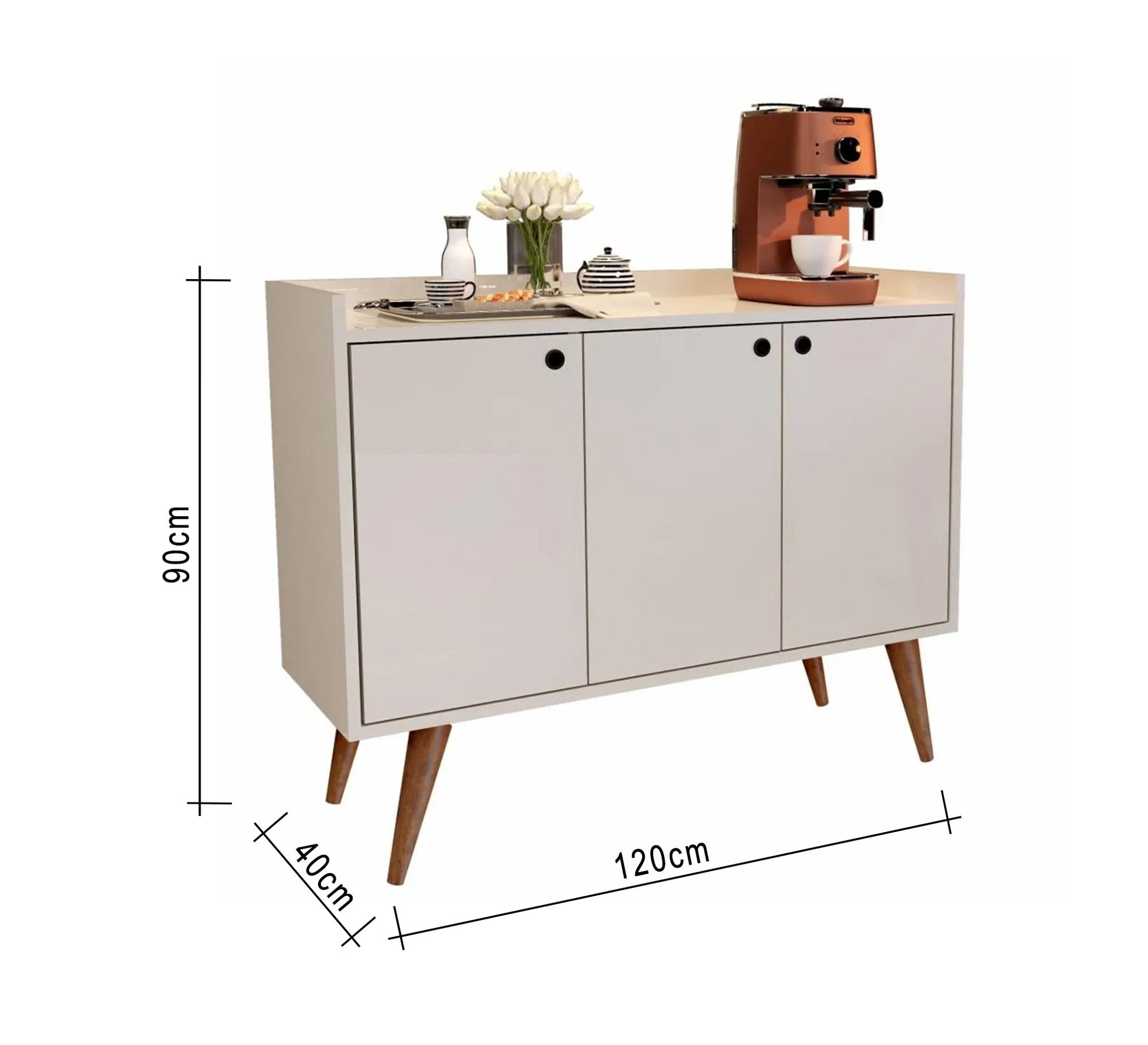 Coffee corner with slanted wooden legs - Vitrine Furniture - Furniture