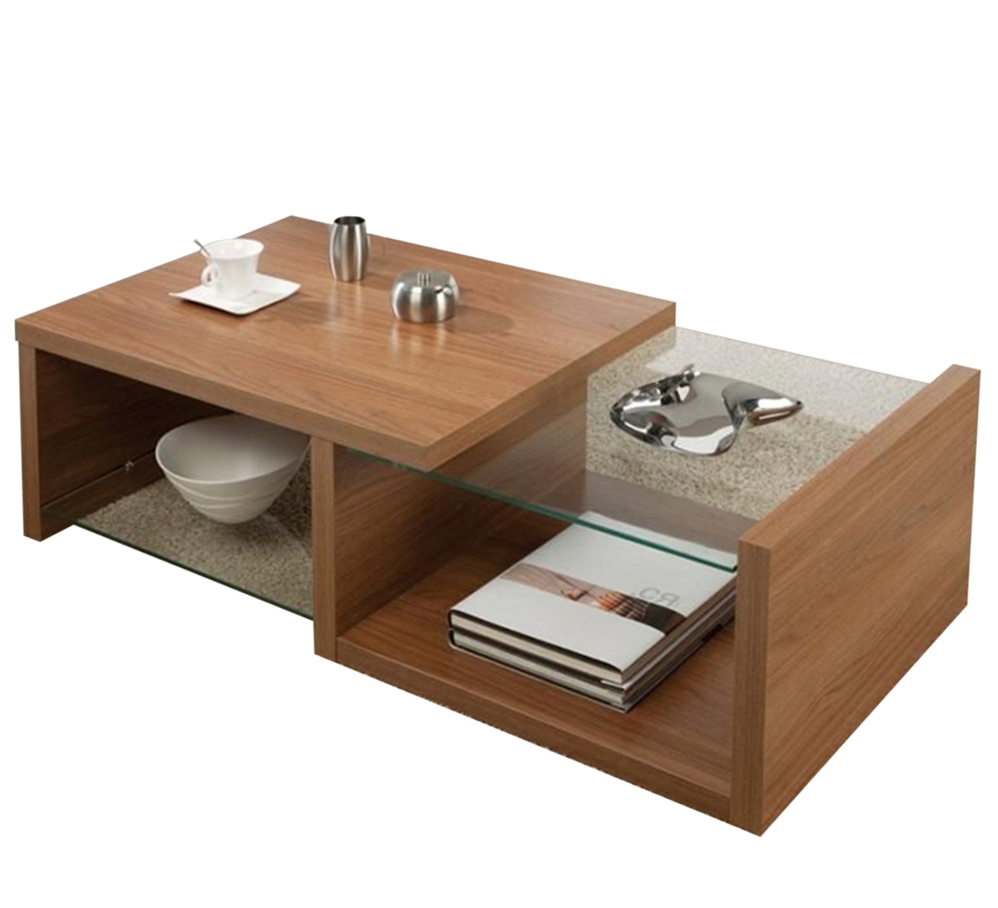 Coffee Table: Elegant Wooden Finish Charm - Vitrine Furniture - Furniture