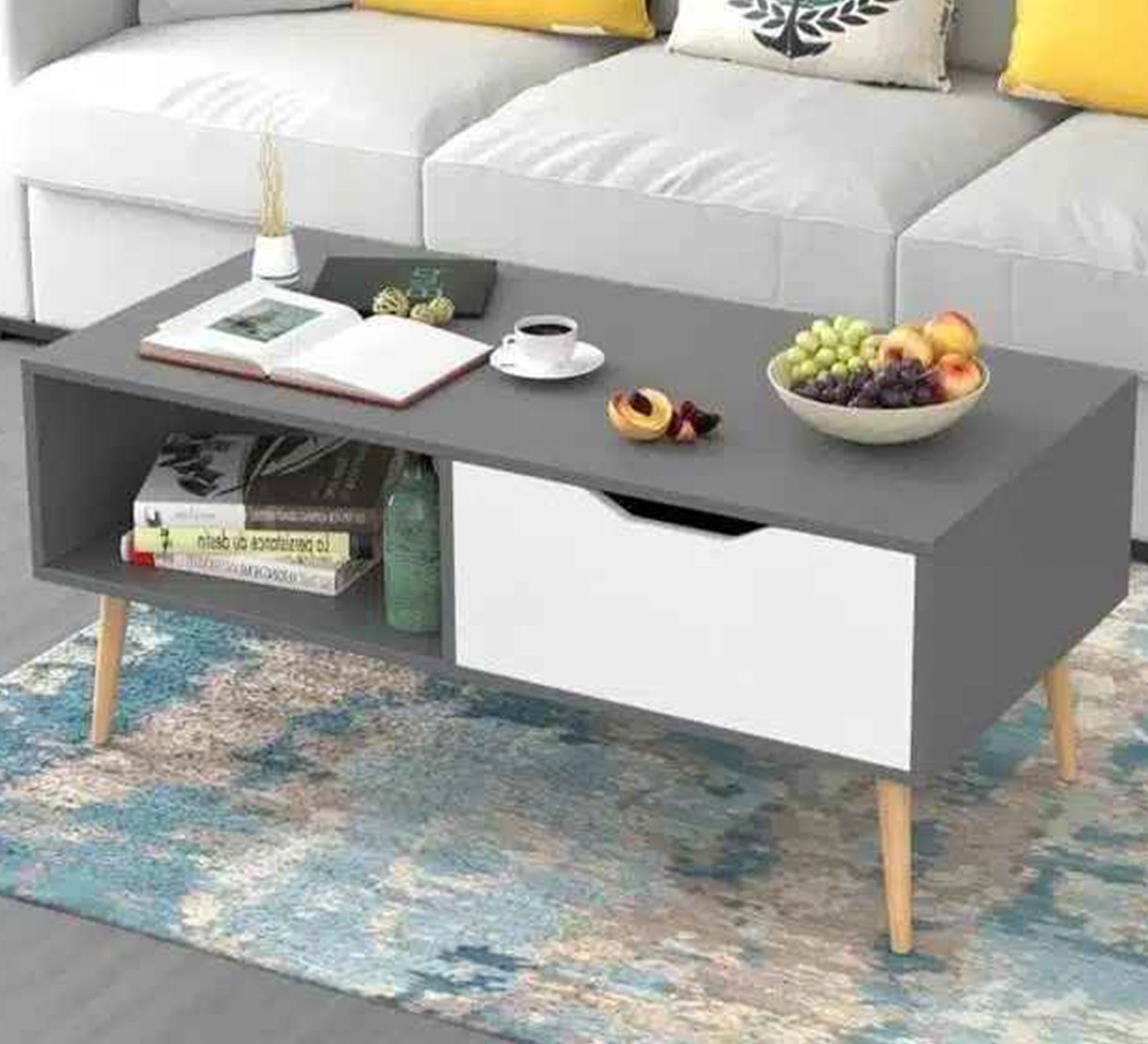 Coffee table in grey and white - Vitrine Furniture - Furniture