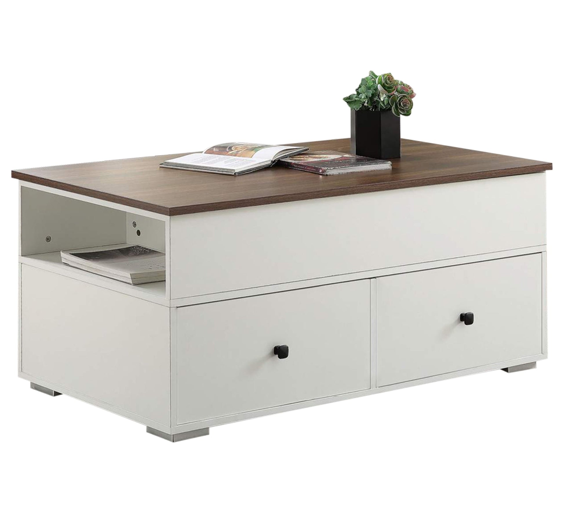 Coffee table with a white lower storage unit - Vitrine Furniture - Furniture