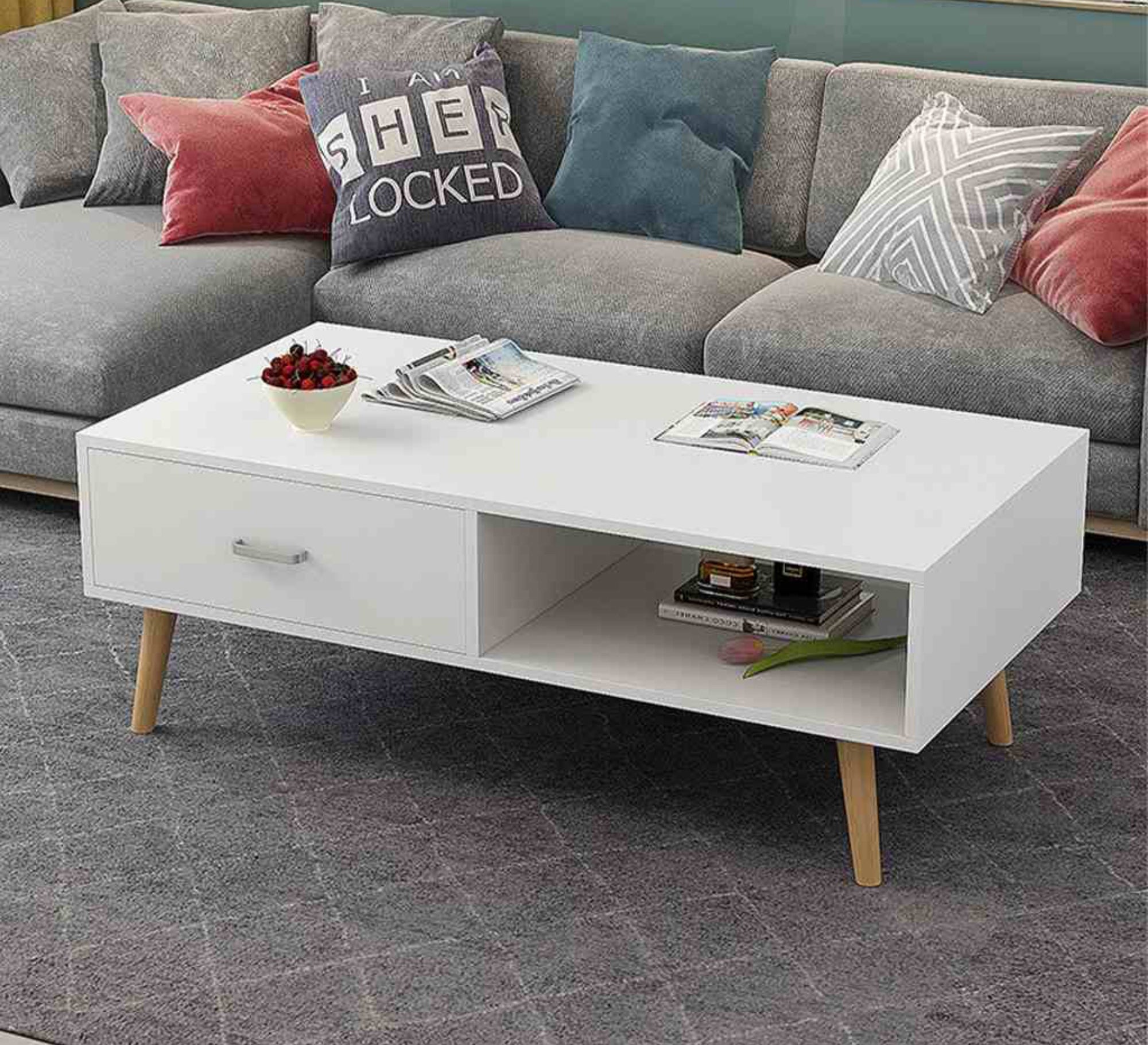 Coffee table with drawer and open space - Vitrine Furniture - Furniture