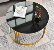 Coffee table with round base in gold - Vitrine Furniture - Furniture
