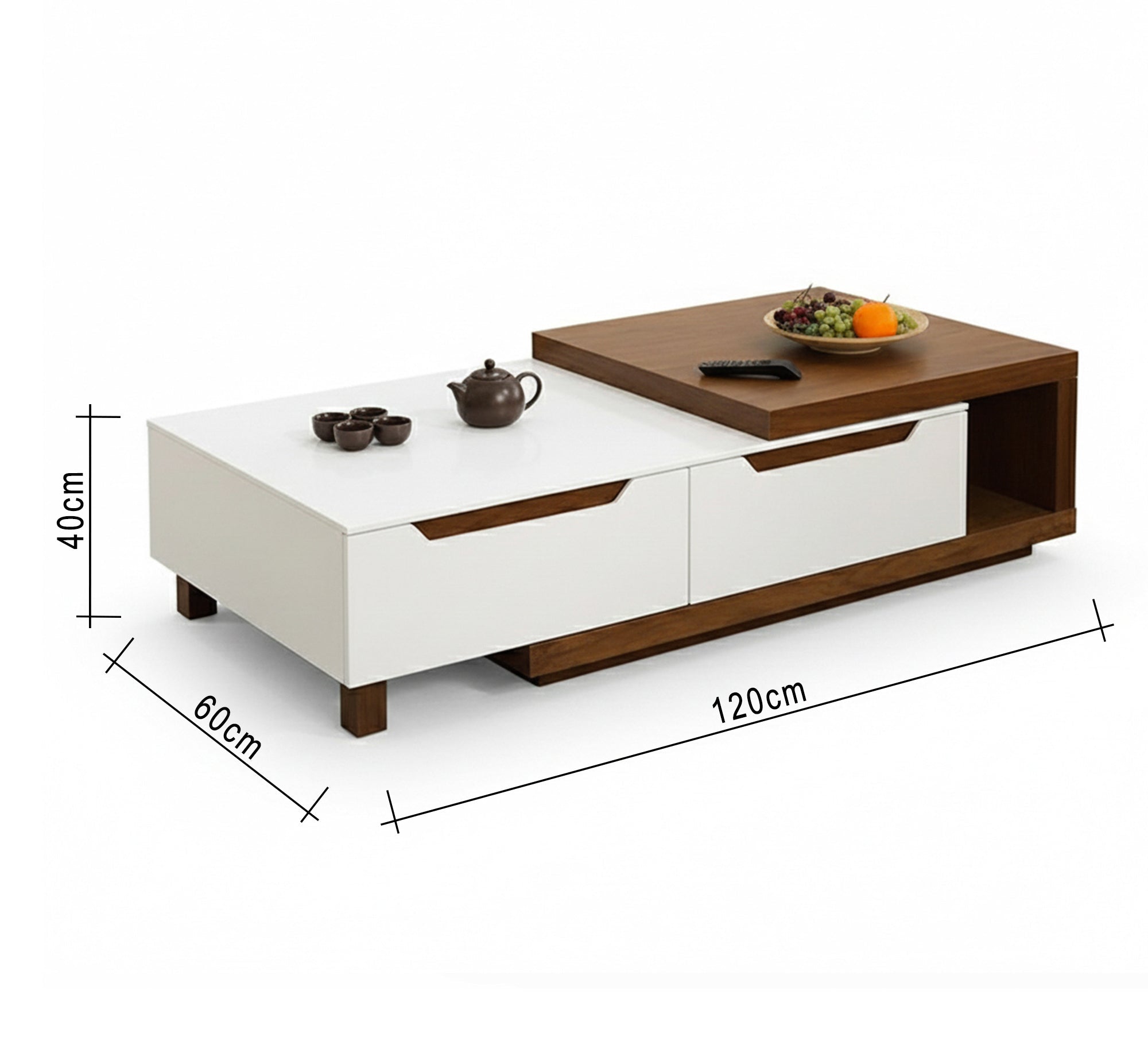 Coffee table with two front and two back drawers - Vitrine Furniture - Coffee Tables
