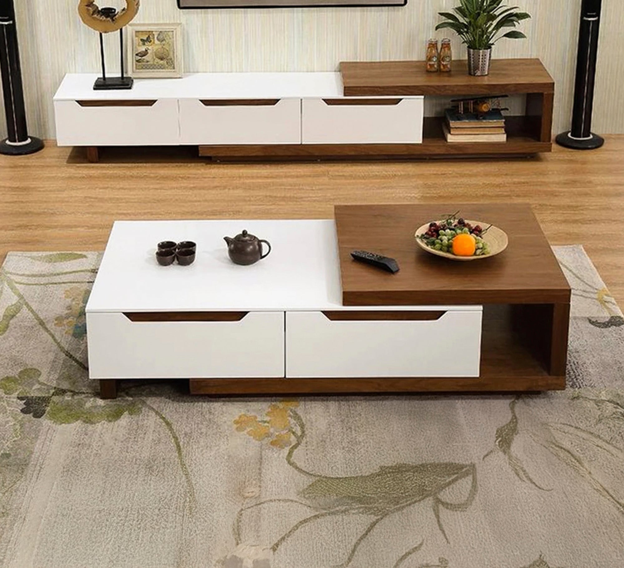 Coffee table with two front and two back drawers - Vitrine Furniture - Coffee Tables