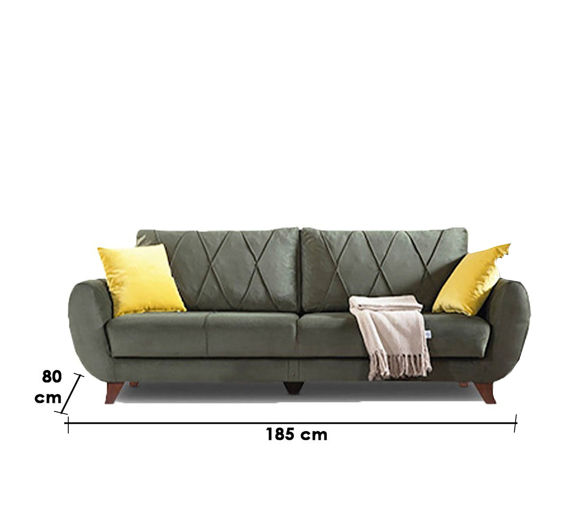 Comfort Luxe Sofa Bed - Stylish Grey, Vibrant Yellow Cushions - Vitrine Furniture - Sofas