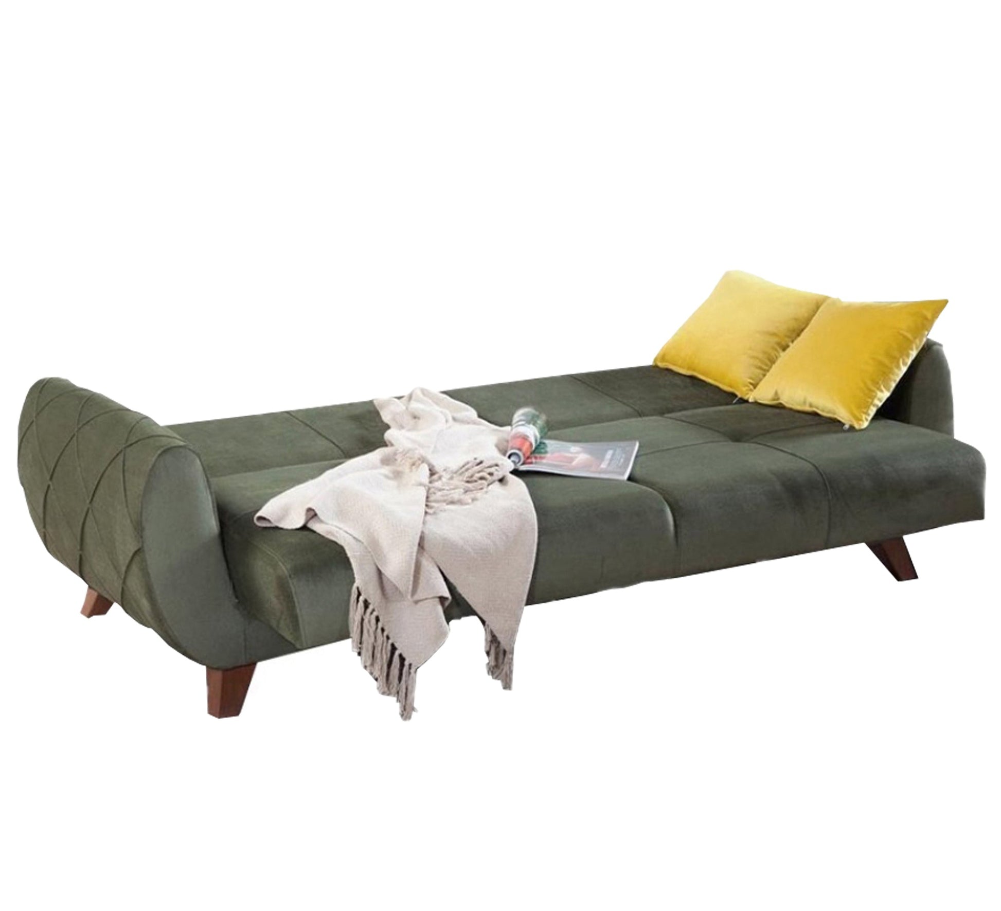 Comfort Luxe Sofa Bed - Stylish Grey, Vibrant Yellow Cushions - Vitrine Furniture - Sofas