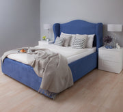 Comfortable and elegant blue winged bed - Vitrine Furniture - Furniture