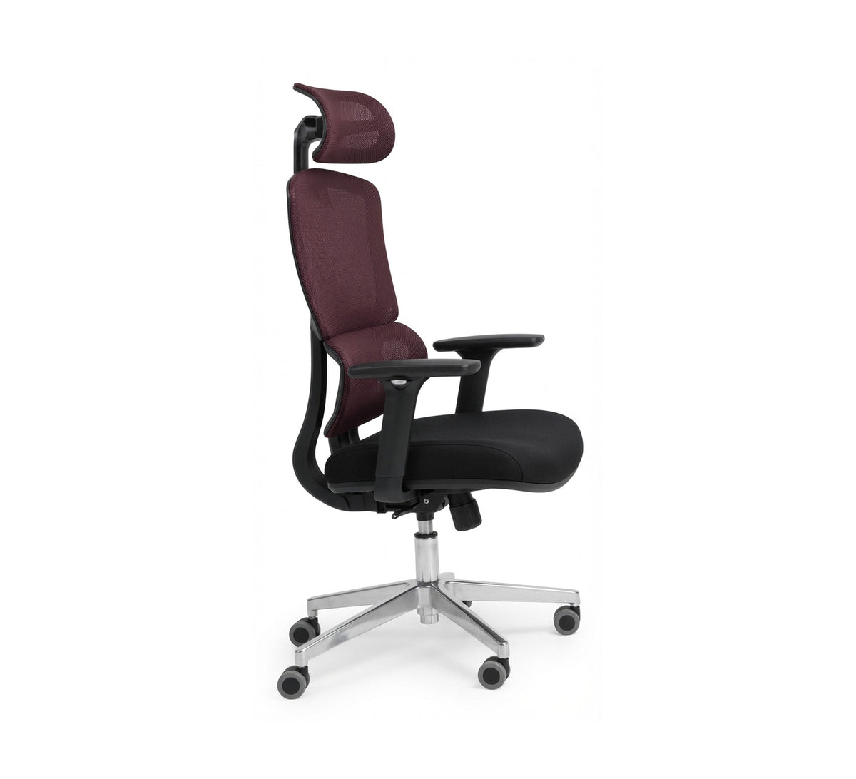 Comfortable and High Office Chair with Burgundy Mesh Back - Vitrine Furniture - Office Chairs