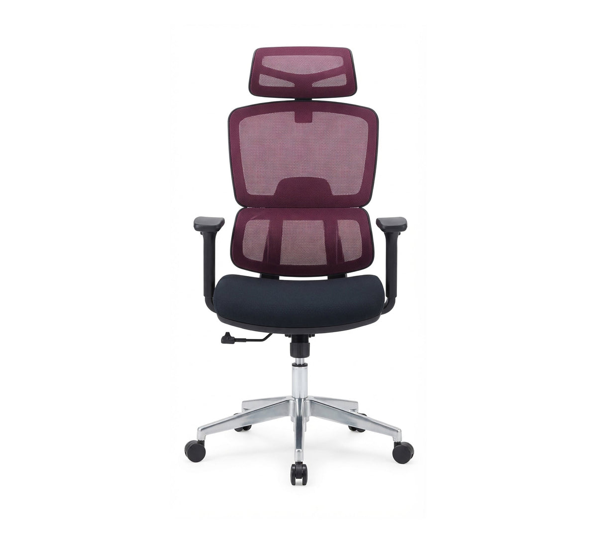 Comfortable and High Office Chair with Burgundy Mesh Back - Vitrine Furniture - Office Chairs
