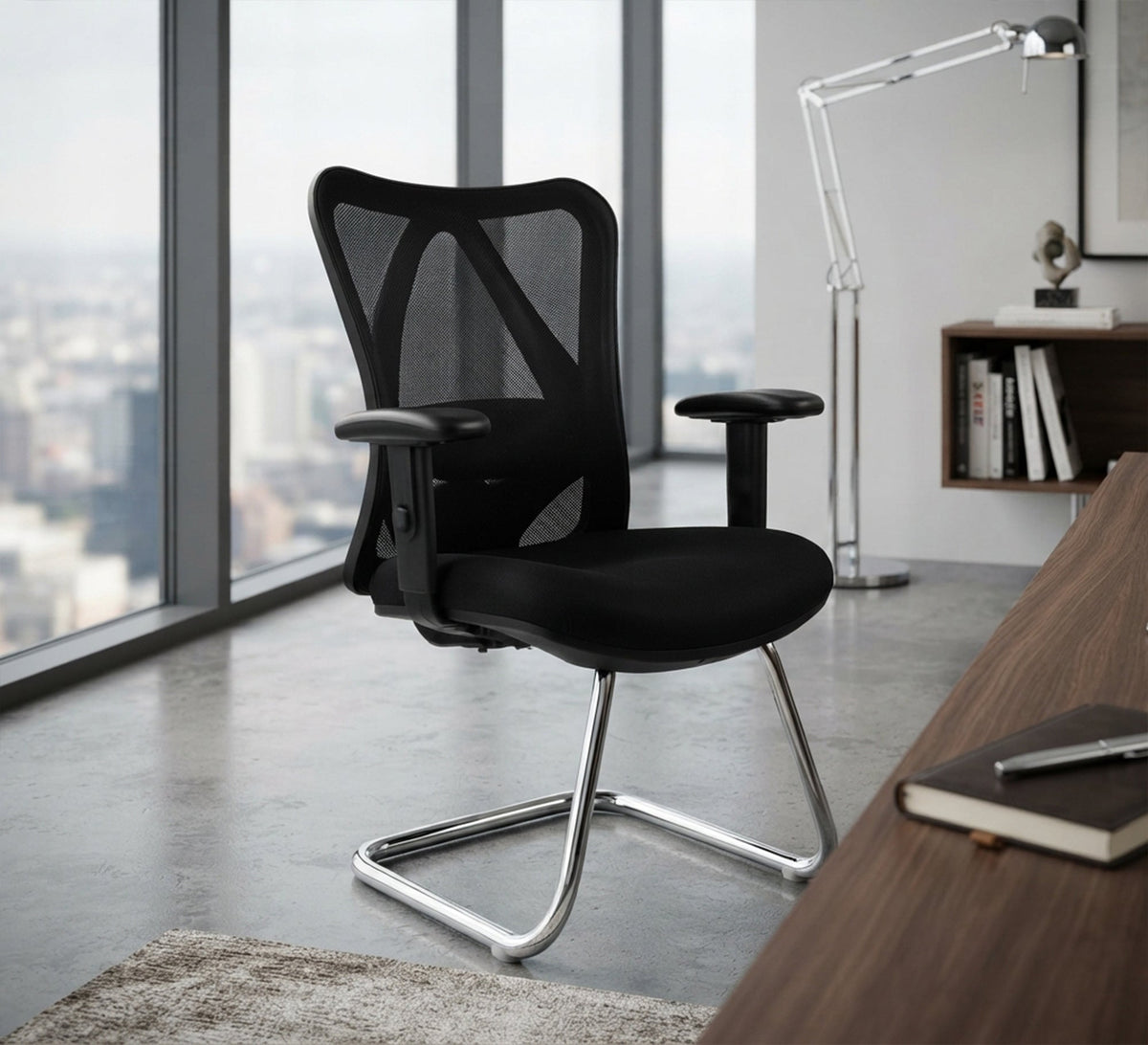 Comfortable black office chair with a mesh back - Vitrine Furniture - Office Chairs