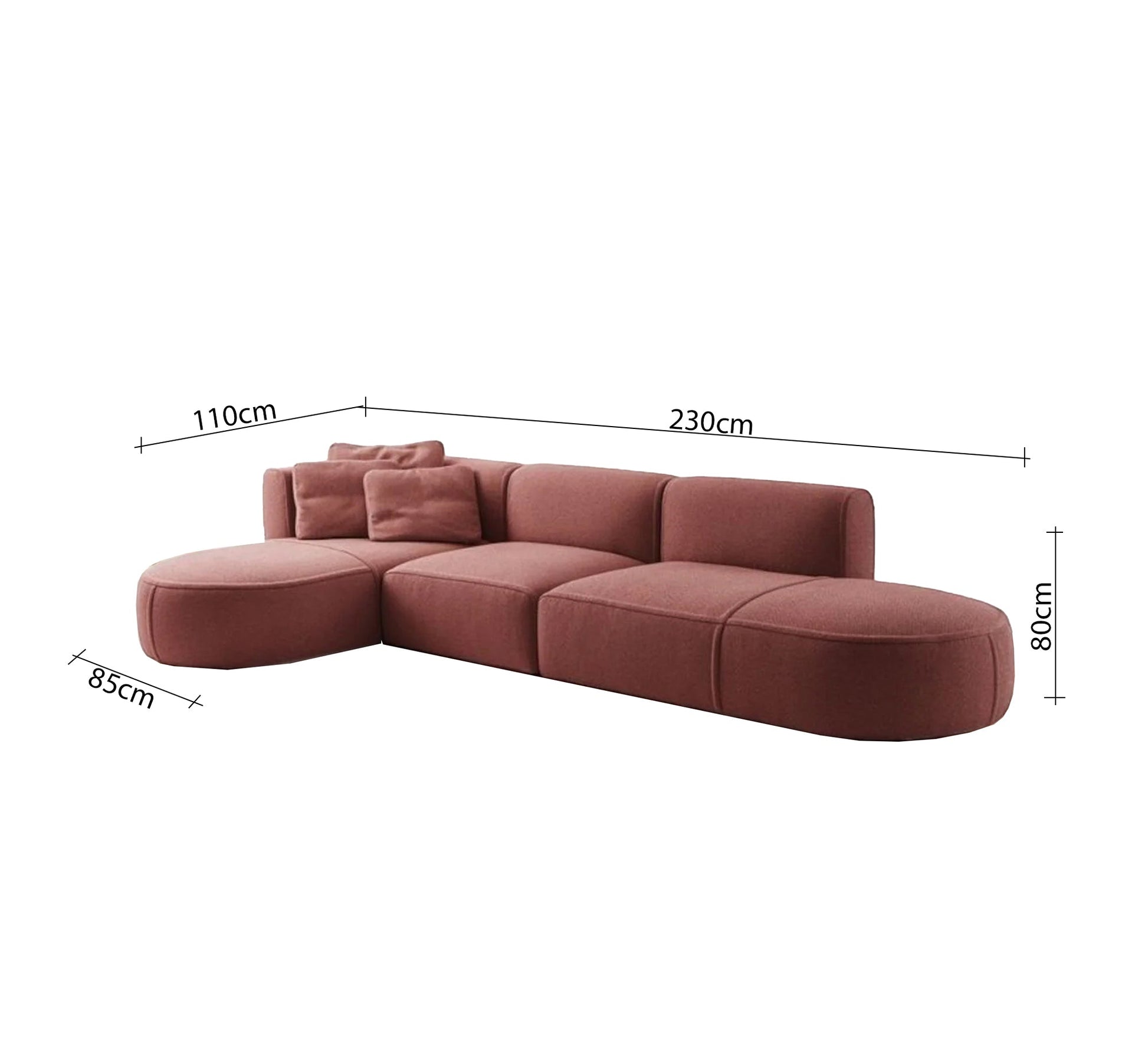 Comfortable, elegant, curved red corner sofa - Vitrine Furniture - Furniture