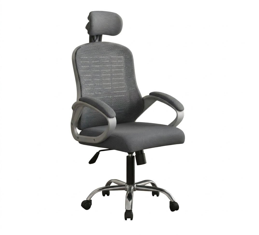 Comfortable Grey Office Chair with Unique Armrests - Vitrine Furniture - Office Chairs