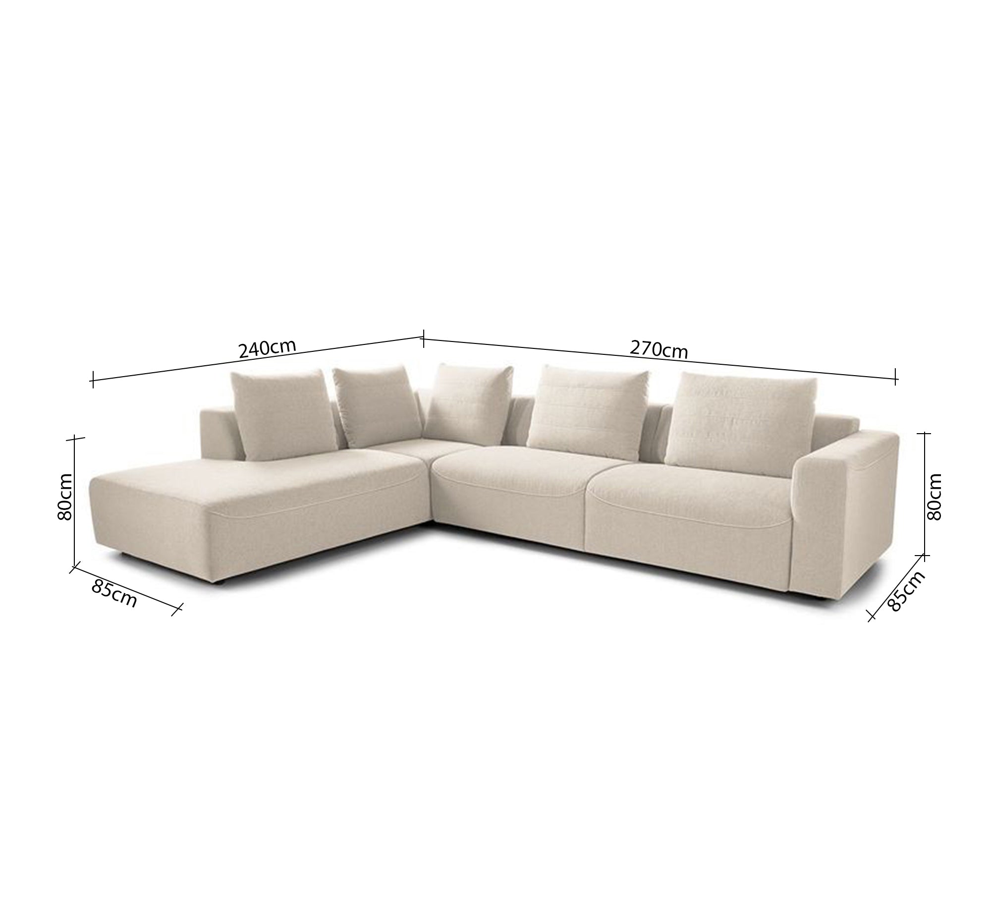 Comfortable, modern, spacious, modular beige corner sofa - Vitrine Furniture - Furniture