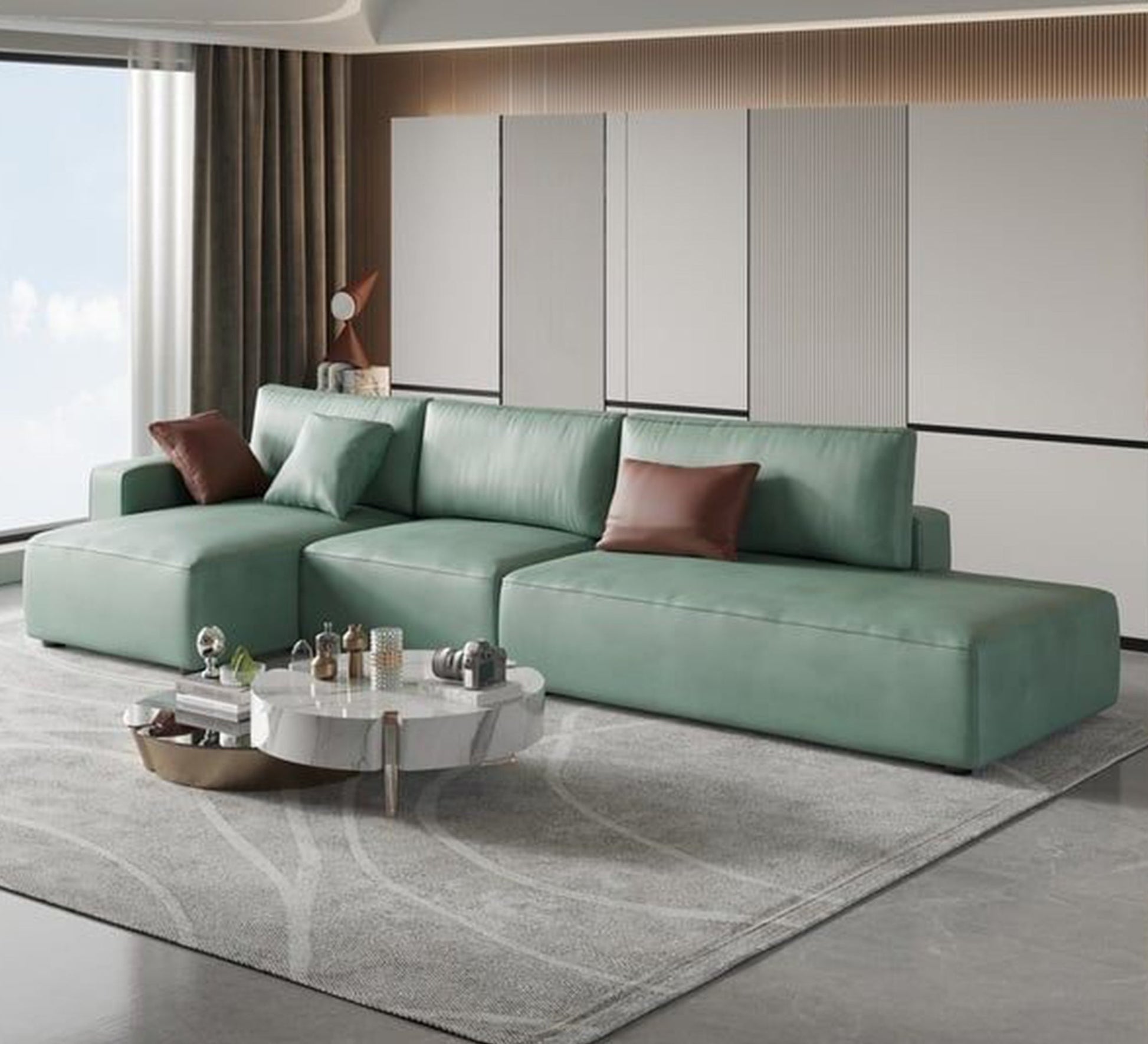 Comfortable, modern, stylish, modular green corner sofa - Vitrine Furniture - Furniture