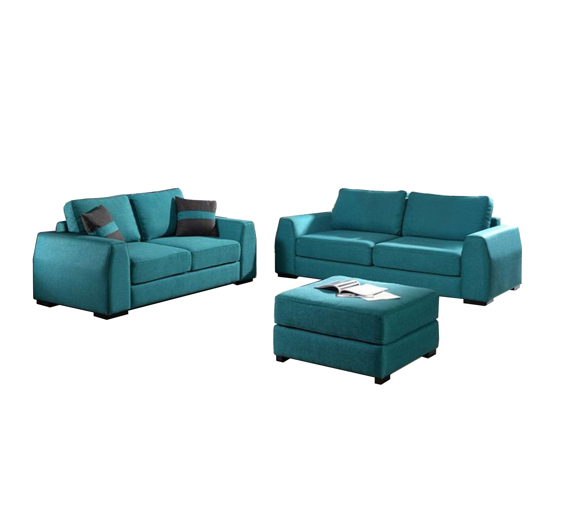 Comfortable modern turquoise blue living room set - Vitrine Furniture - Furniture