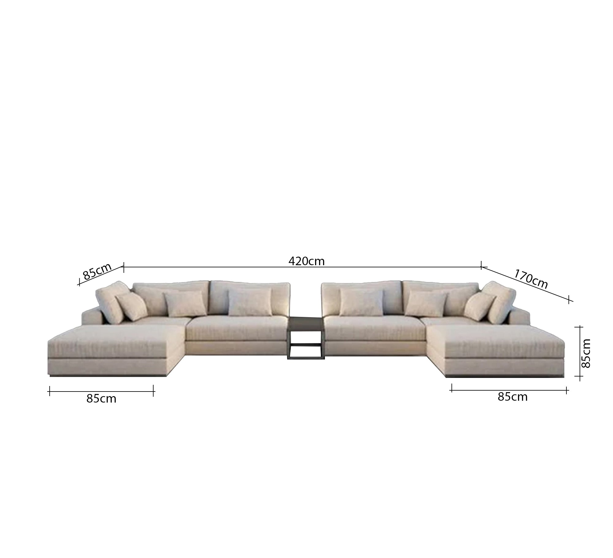 Comfortable, spacious, luxury, modular gray corner sofa - Vitrine Furniture - Furniture