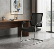 Comfortable waiting chair with a stable metal base and mesh back - Vitrine Furniture - Office Chairs