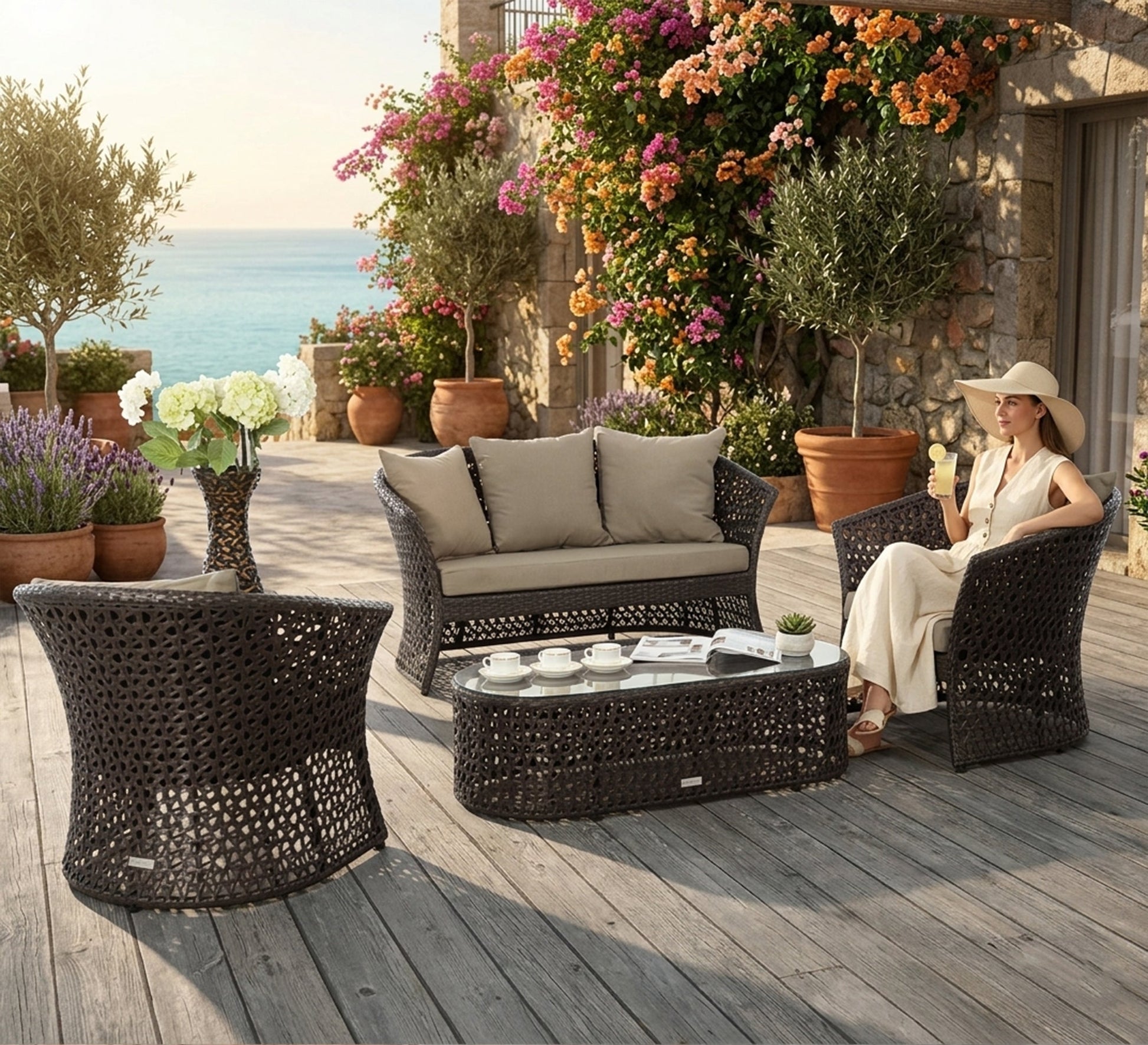 Complete garden seating set - Vitrine Furniture - Outdoor Lounge Sets