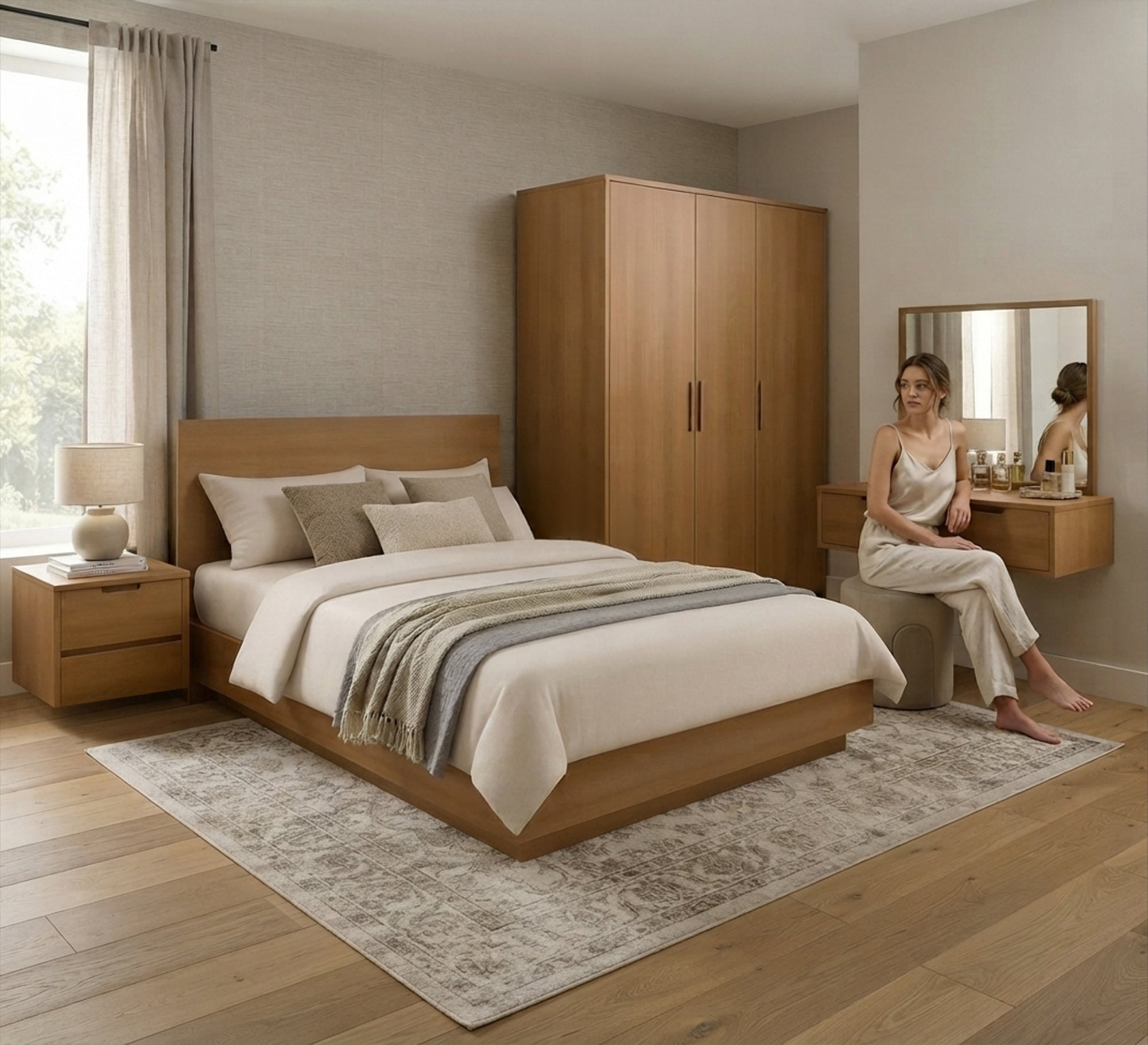 Complete modern wooden bedroom set - Vitrine Furniture - Kids Room Sets