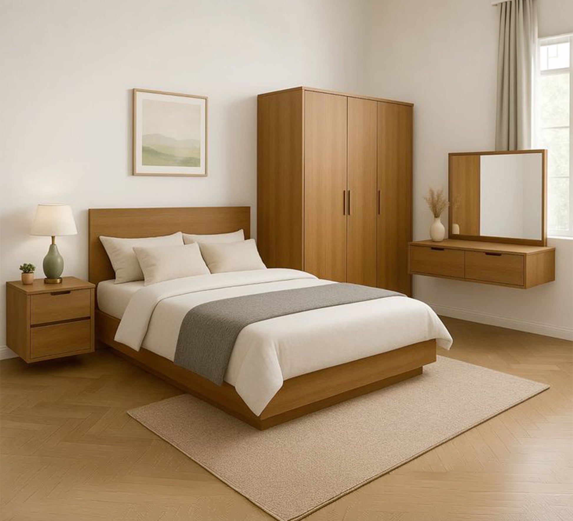 Complete modern wooden bedroom set - Vitrine Furniture - Kids Room Sets