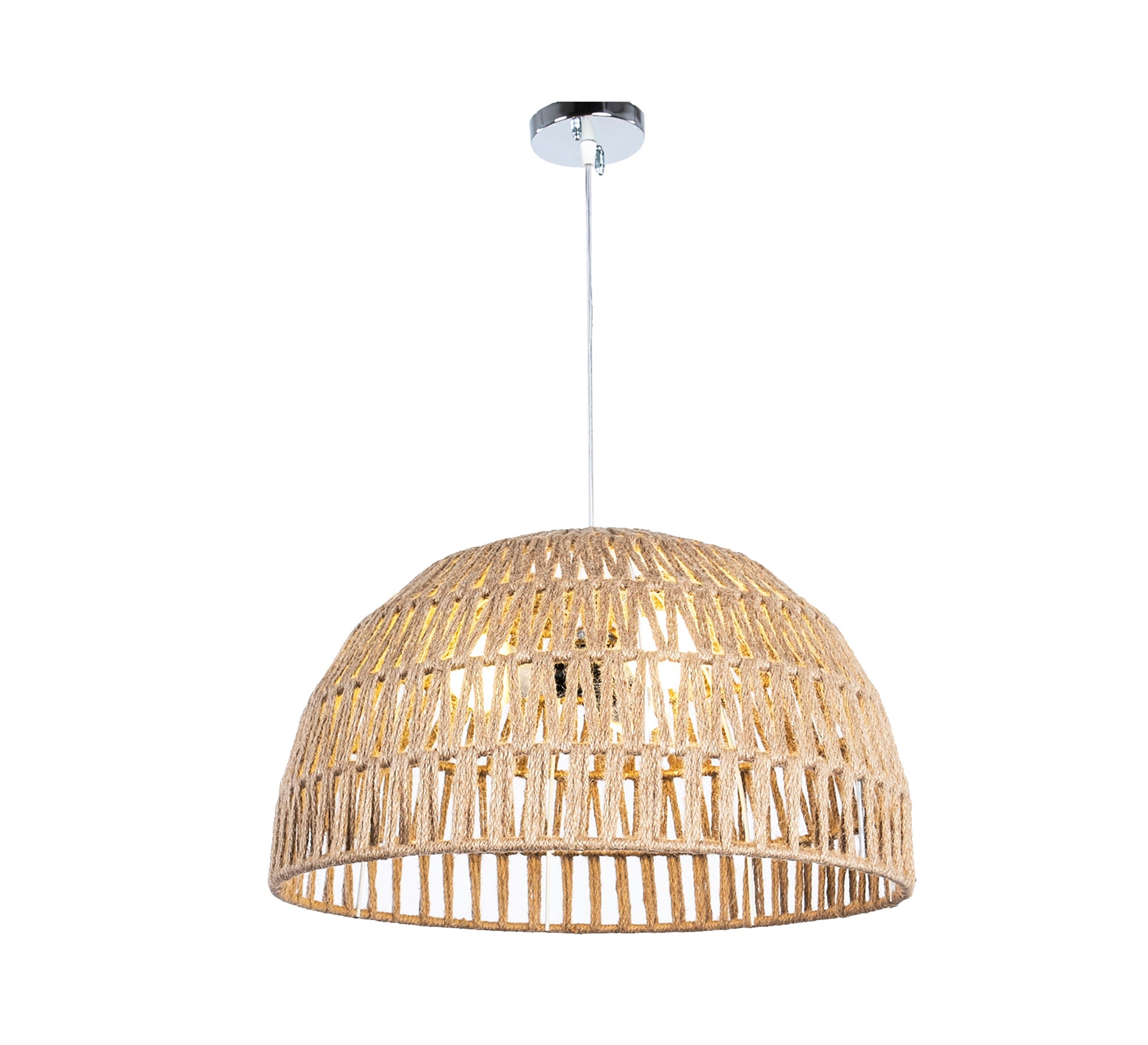 Cone ceiling lamp with linen ropes - Vitrine Furniture - Lighting