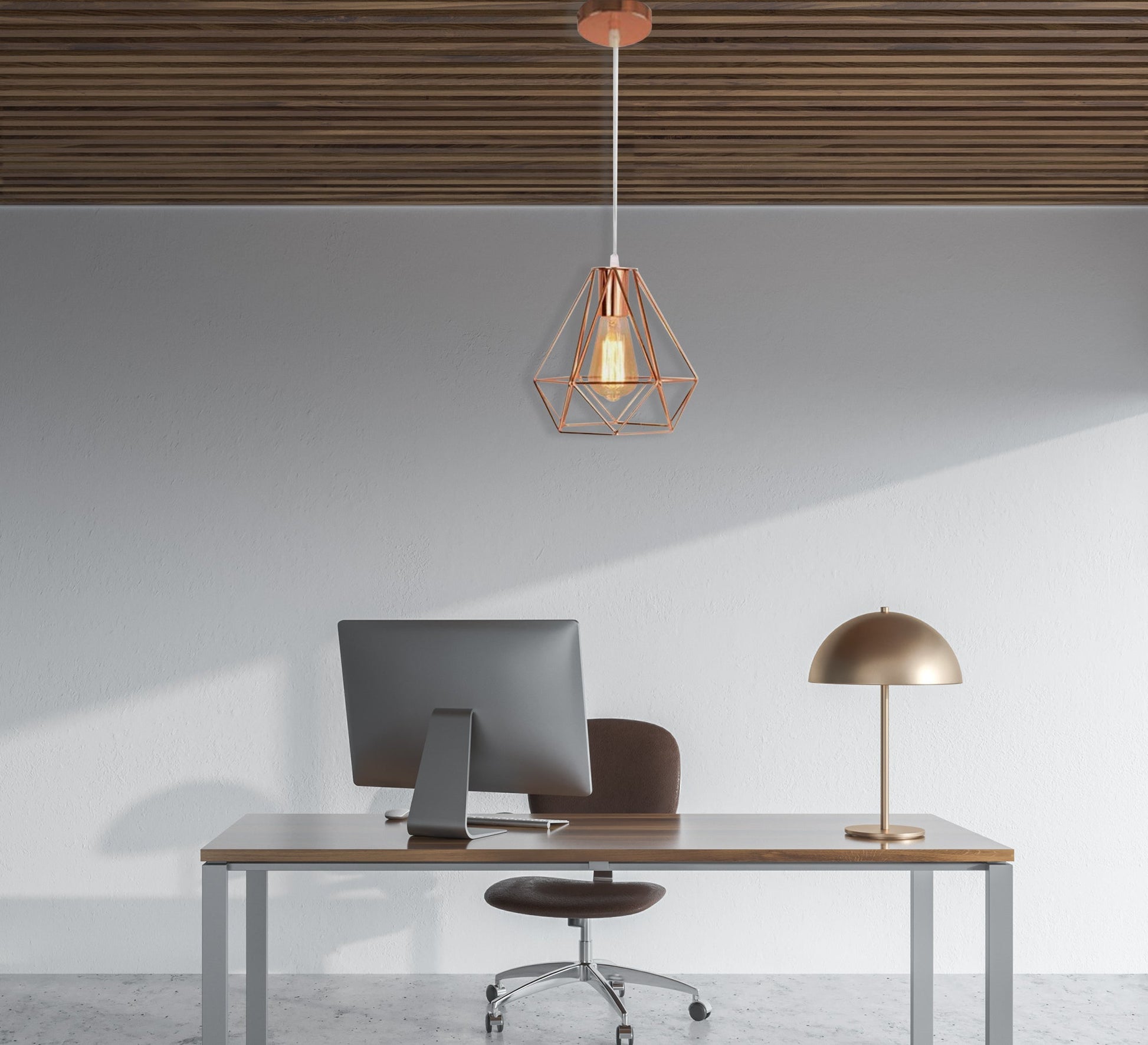 Conical chandelier with golden color - Vitrine Furniture - Lighting