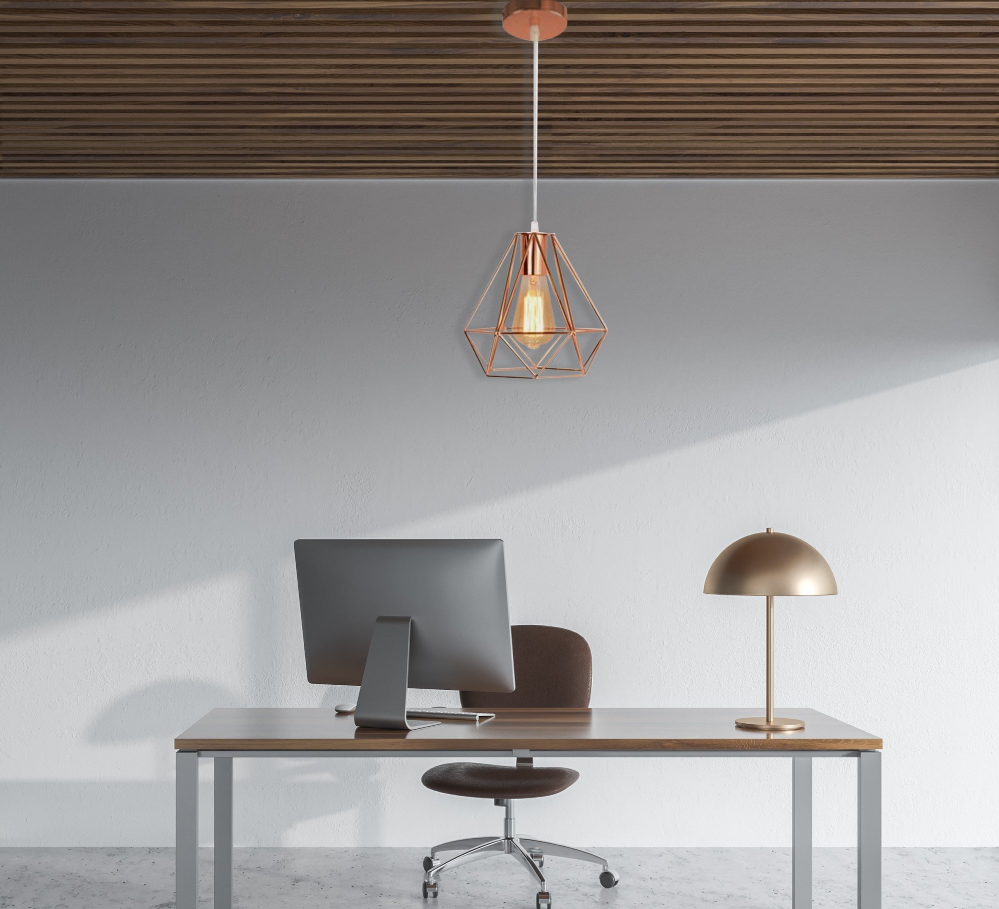 Conical chandelier with golden color - Vitrine Furniture - Lighting