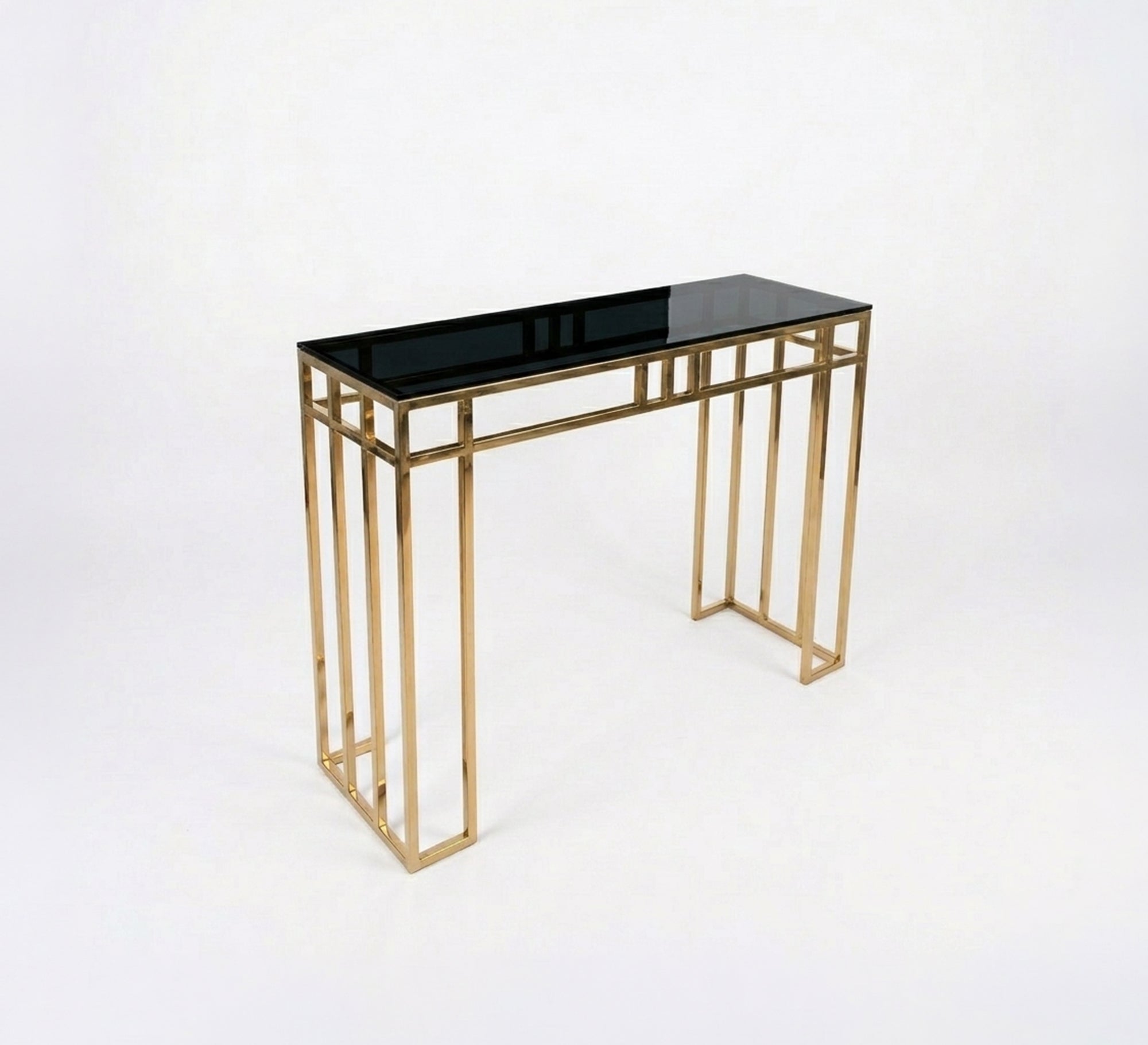 Console decorated with successive golden sticks - Vitrine Furniture - Console