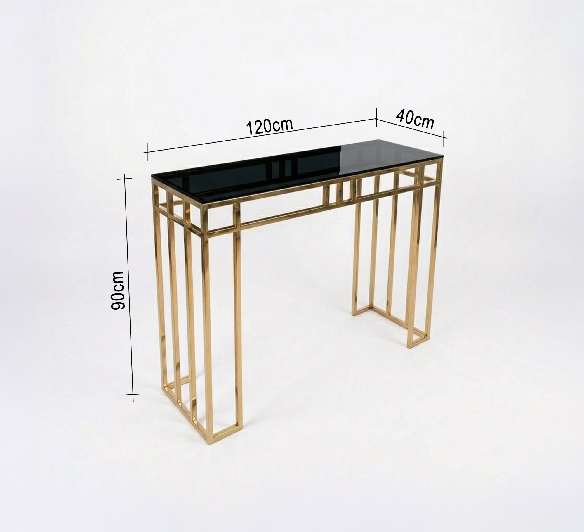 Console decorated with successive golden sticks - Vitrine Furniture - Console