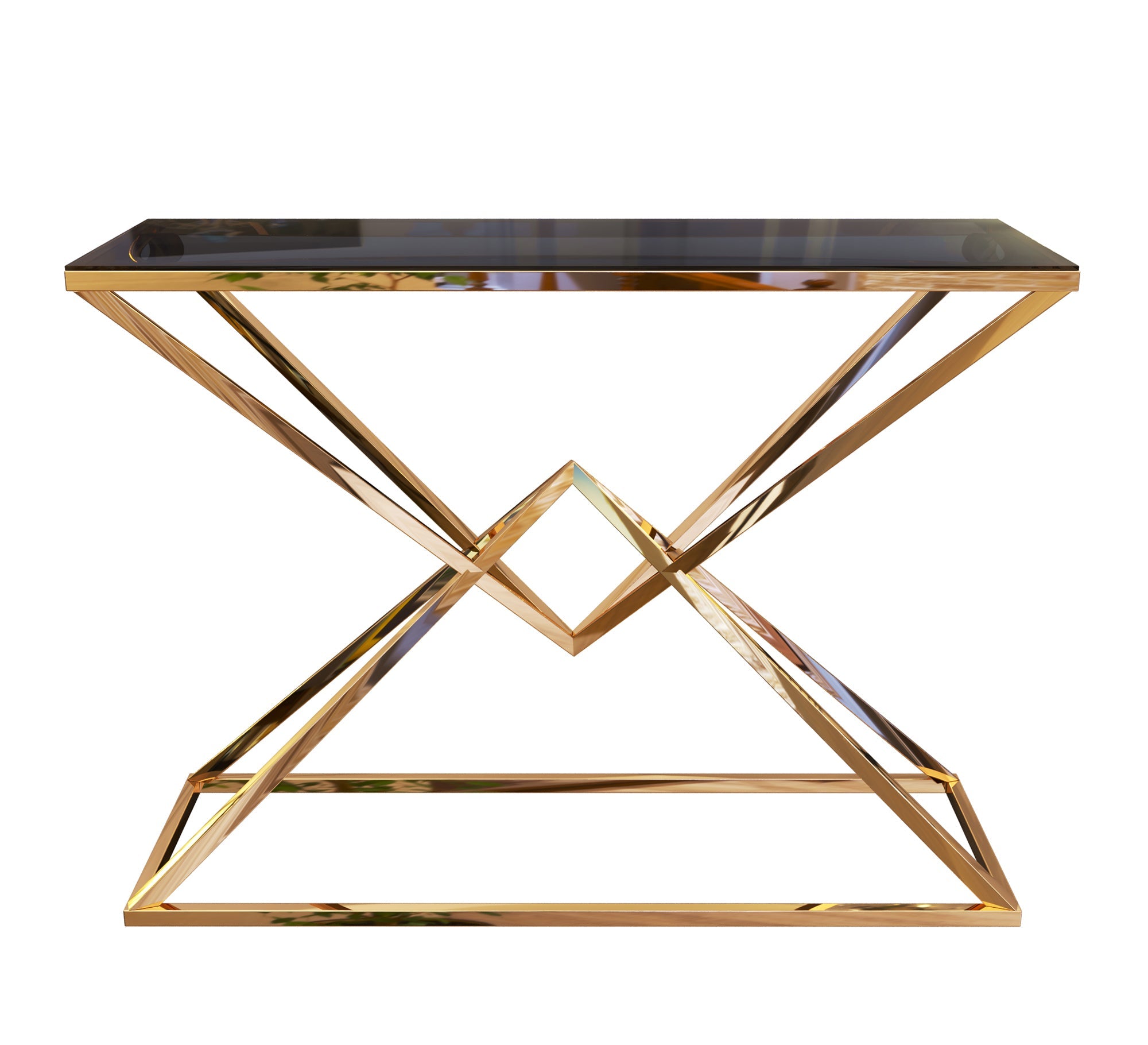 Console with a chassis shaped like overlapping pyramids - Vitrine Furniture - Furniture
