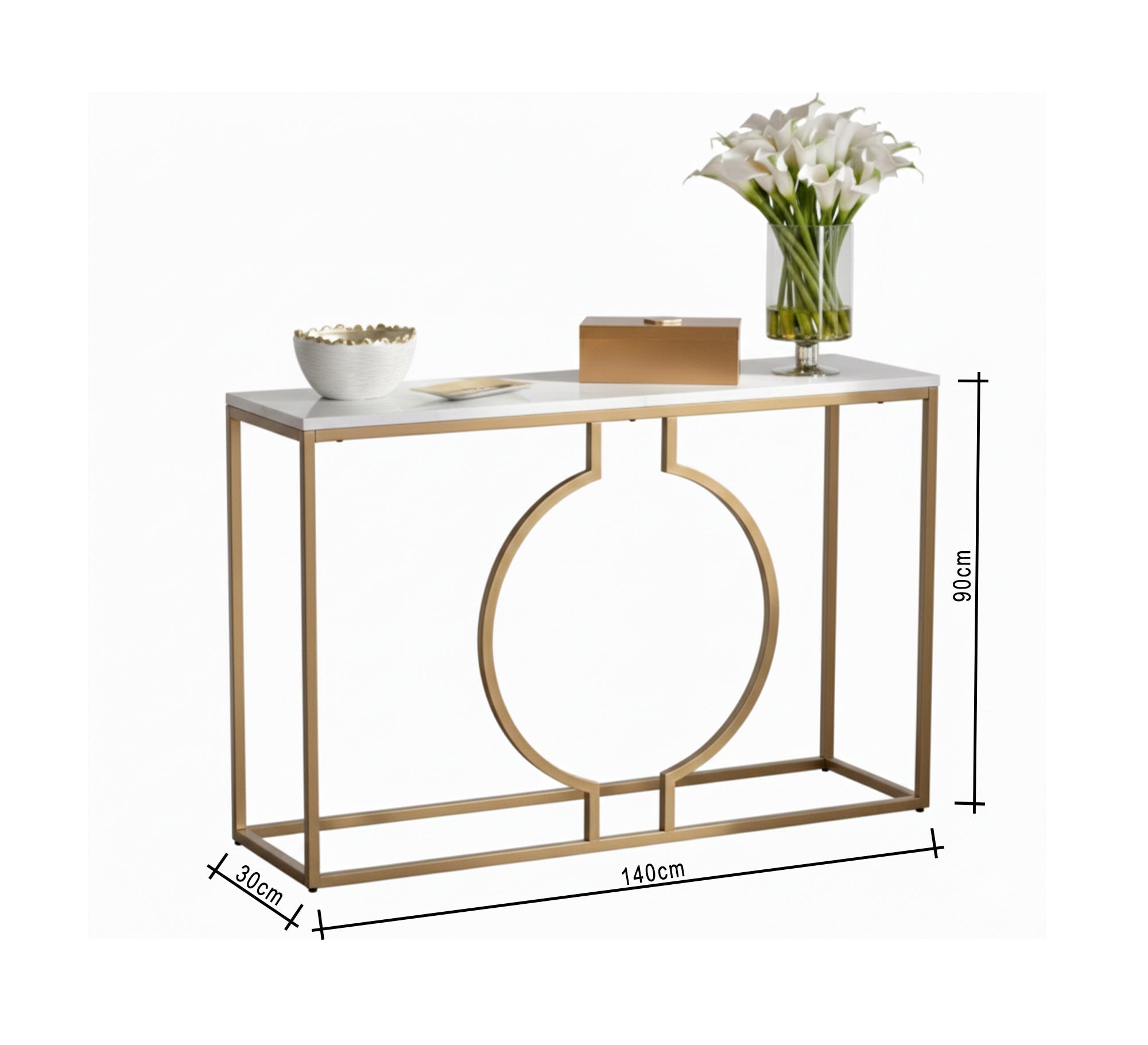 Console with a marble top resting on a metal chassis - Vitrine Furniture - Furniture