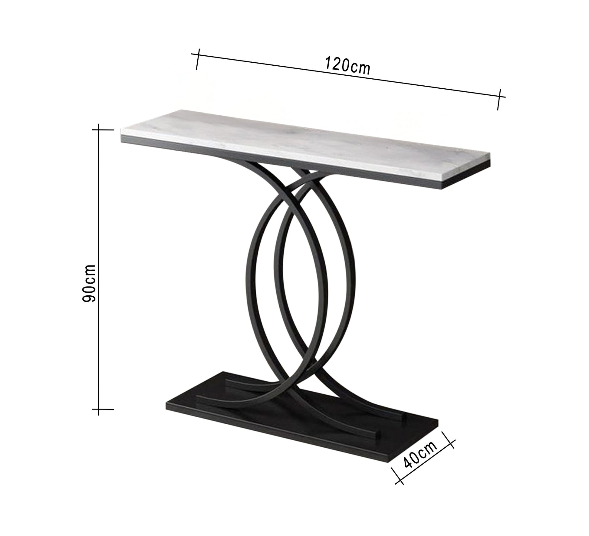 Console with a semicircular base and a marble top - Vitrine Furniture - Furniture