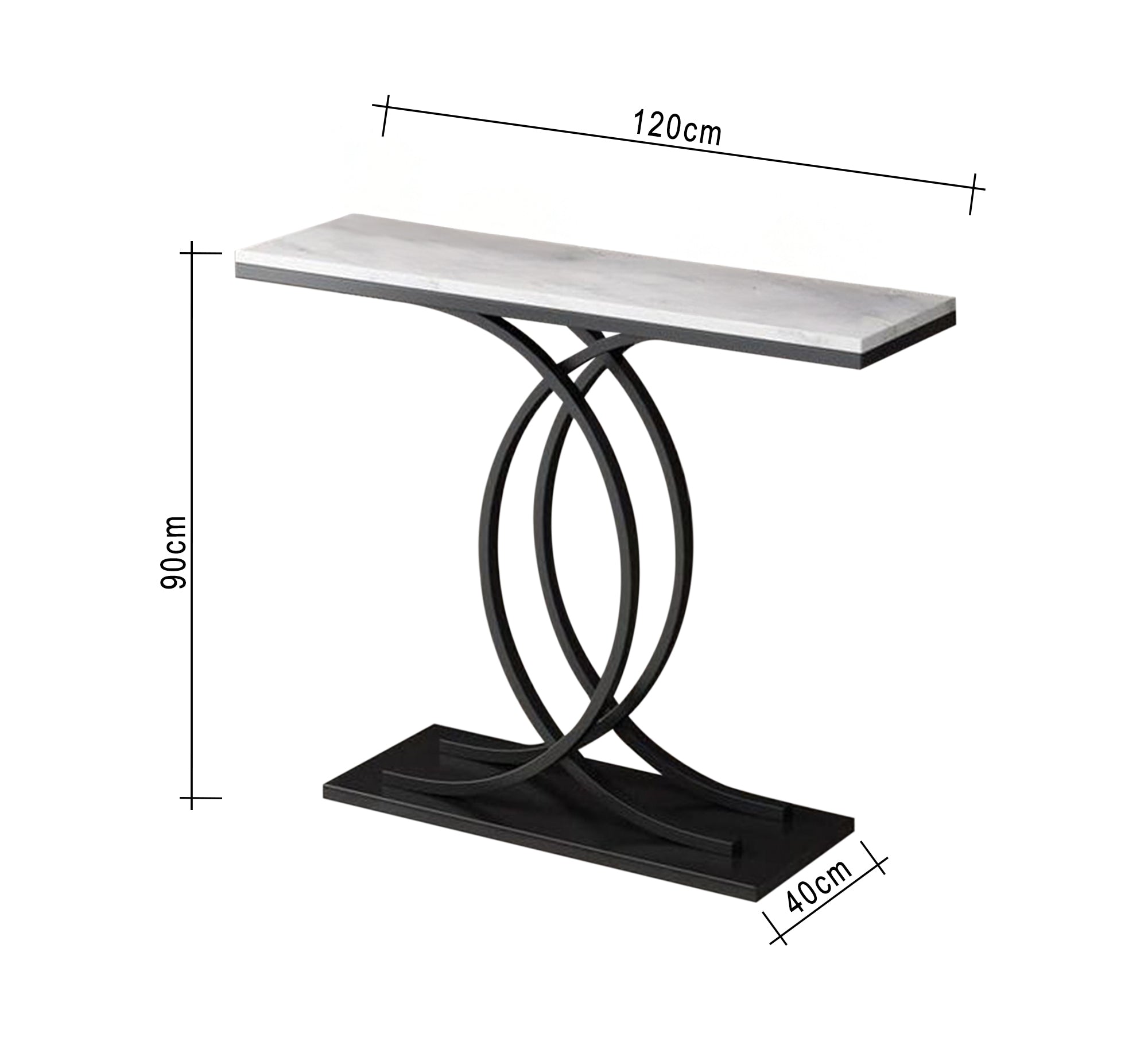 Console with a semicircular base and a marble top - Vitrine Furniture - Furniture