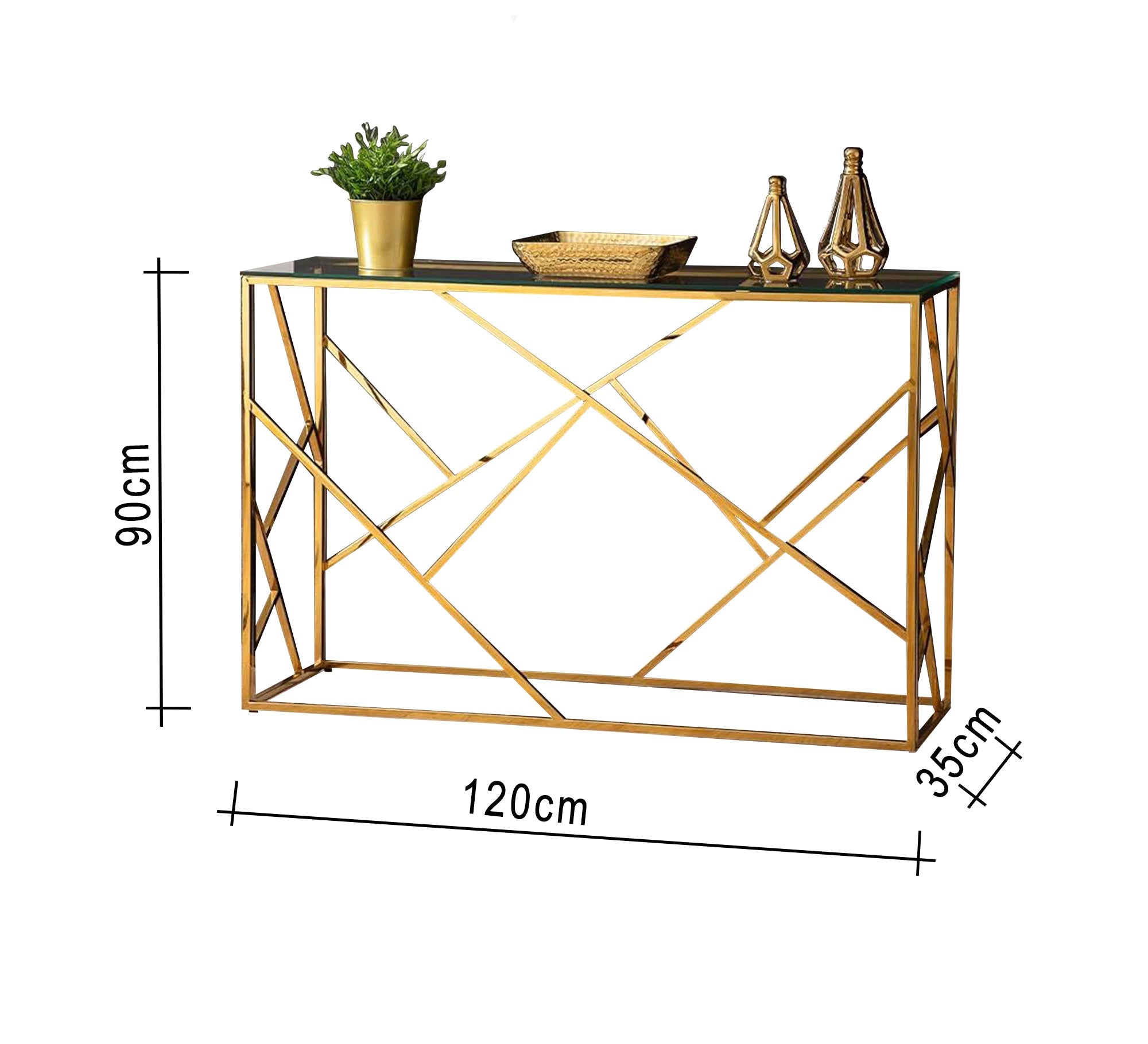 Console with an interlocking decorative frame - Vitrine Furniture - Furniture