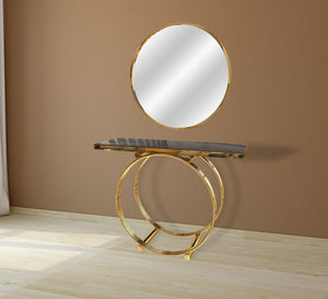 Console with base and circular mirror - Vitrine Furniture - Furniture