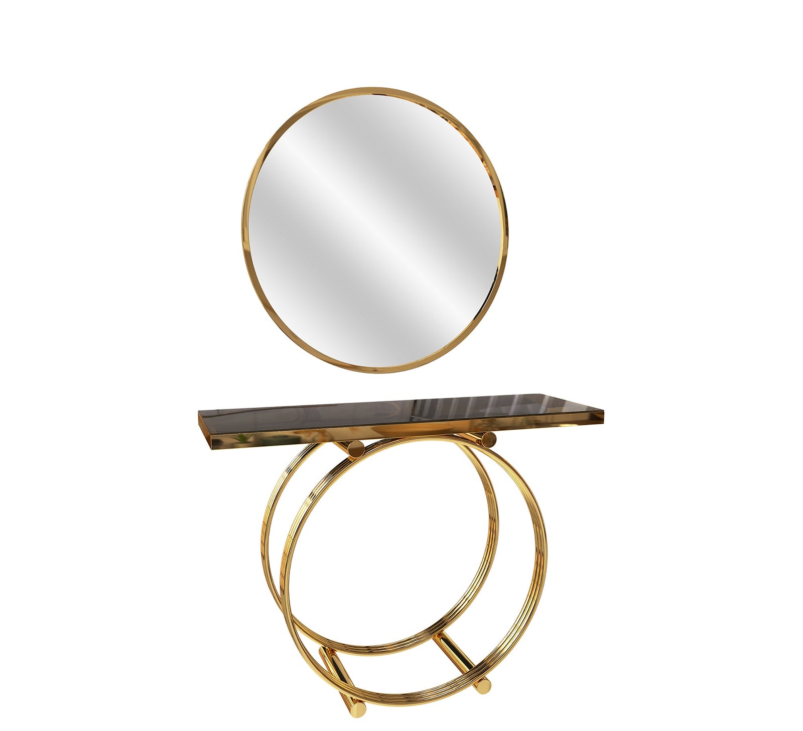 Console with base and circular mirror - Vitrine Furniture - Furniture