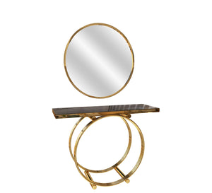 Console with base and circular mirror - Vitrine Furniture - Furniture