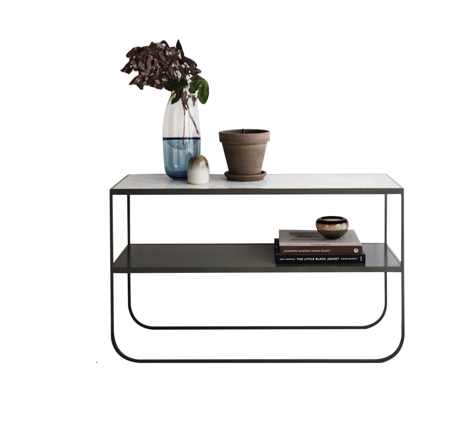 Console with black frame and glass shelves - Vitrine Furniture - Furniture