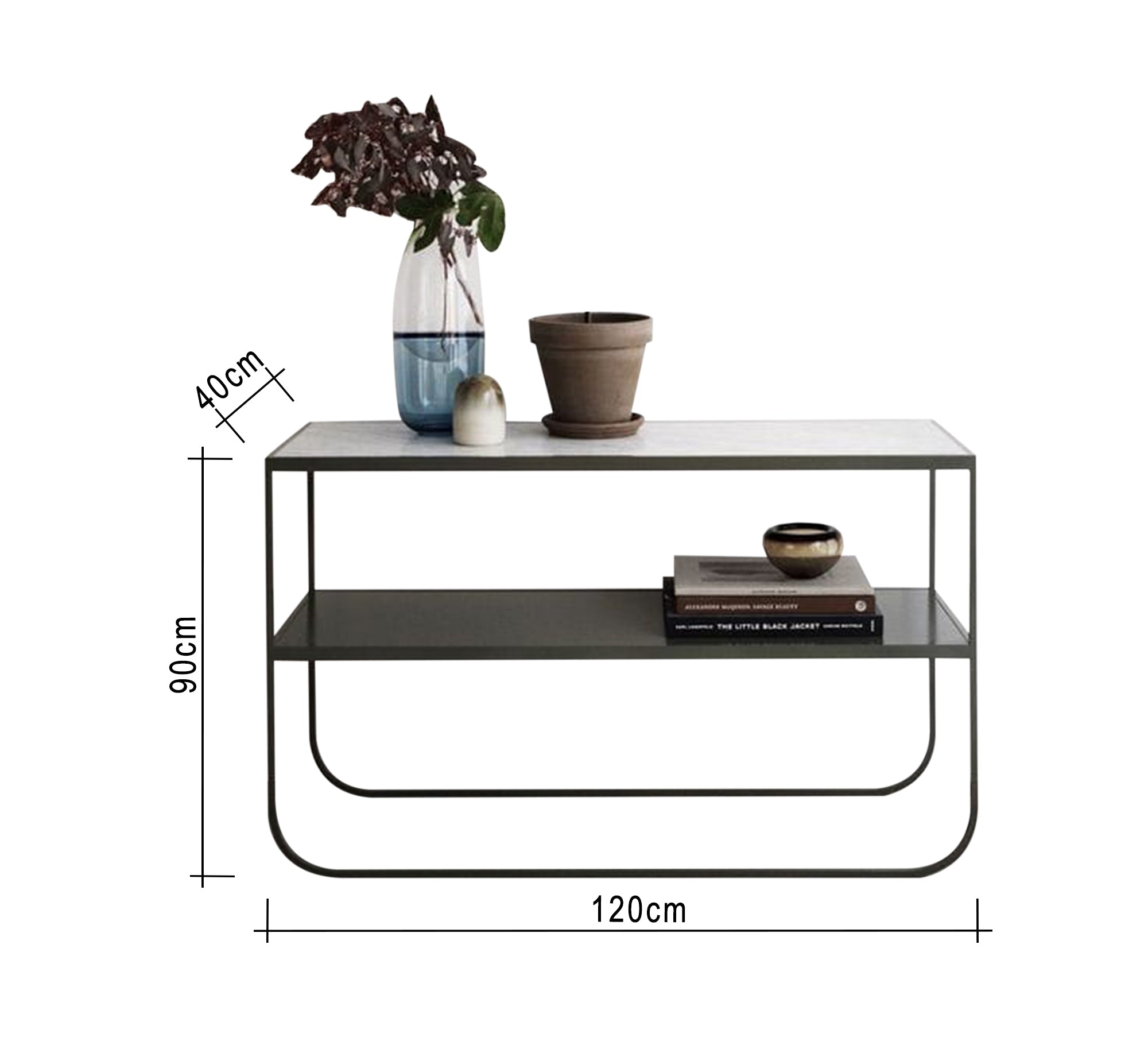 Console with black frame and glass shelves - Vitrine Furniture - Furniture
