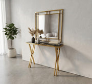 Console with golden mirror - Vitrine Furniture - Console