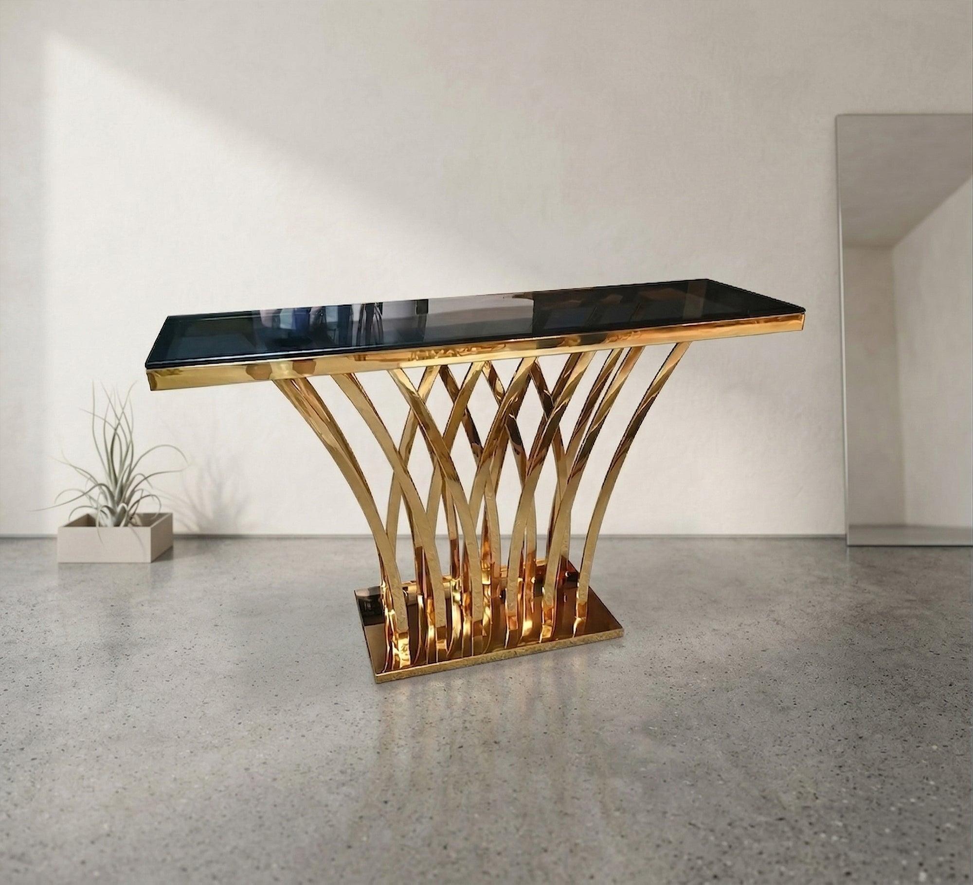 Console with lotus flower shape base - Vitrine Furniture - Console